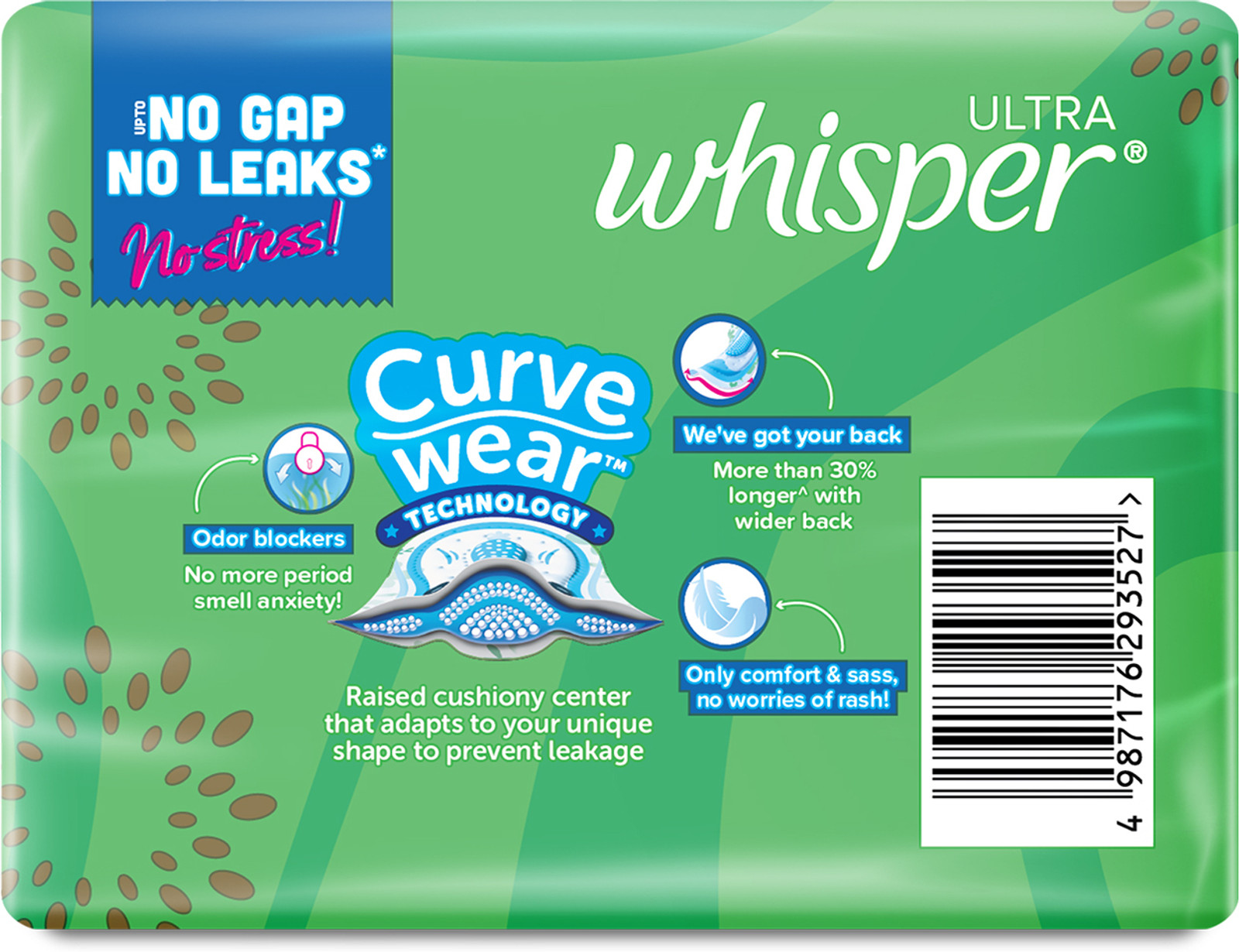 Whisper Ultra Nights Sanitary Napkin With Wings (Xl+)7 Pads