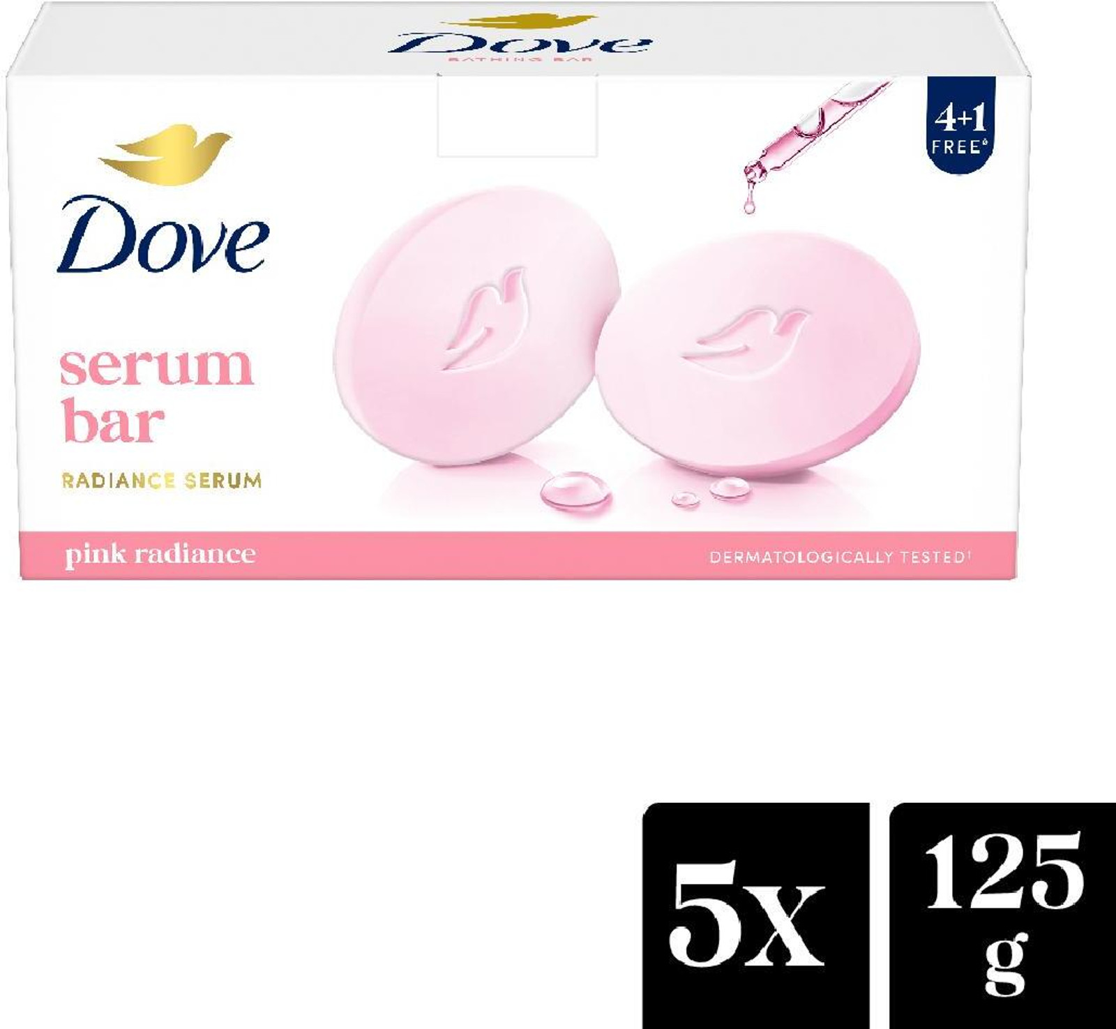 Dove Pink Radiance Serum Bar 125G (Buy 4 Get 1 Free)