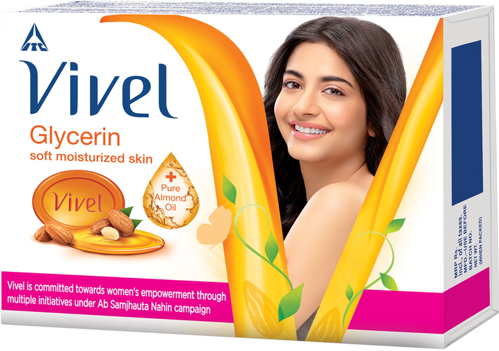 Vivel Glycerin Moisturising Skin Special Almond Oil Vitamin E Soap (125Gm).