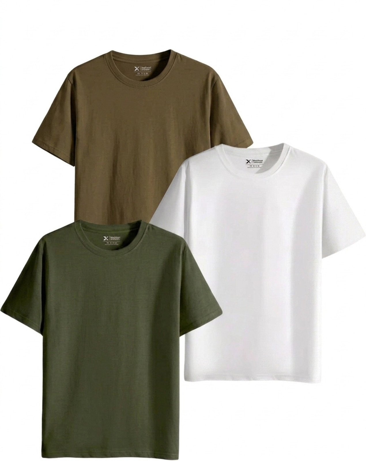 Dark khaki, Olive Green, White