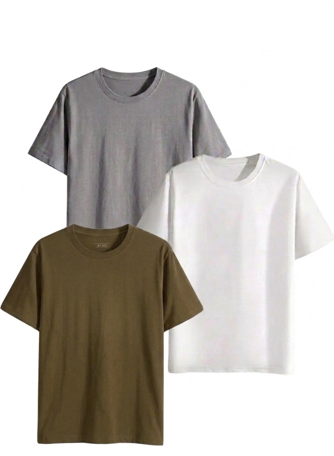 Dark khaki, Grey, White