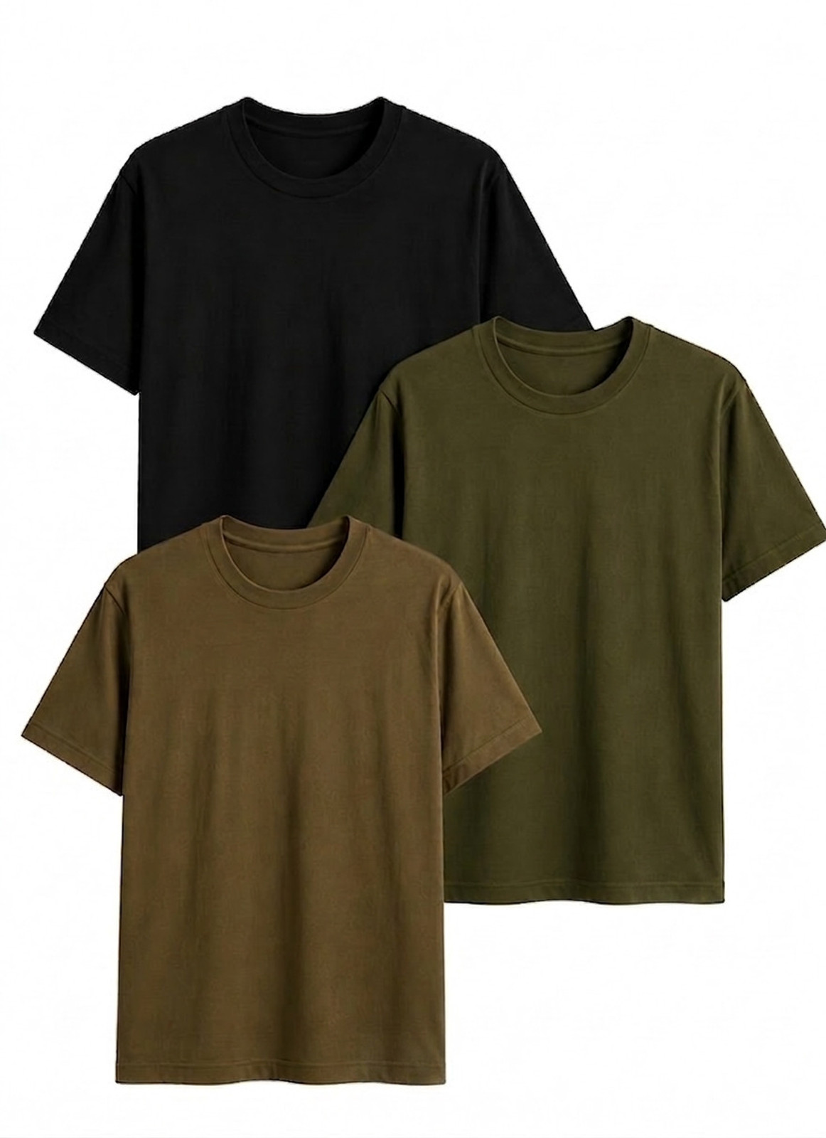 Black, Dark khaki, Olive Green