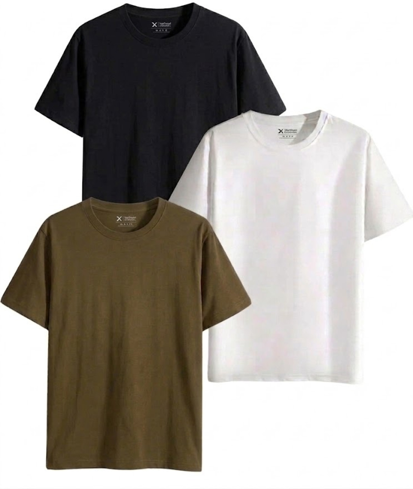 Black, Dark khaki, White