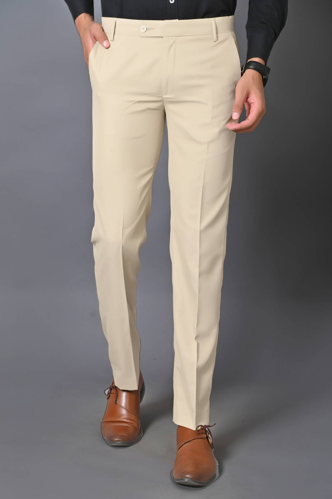 El Cielo Regular Fit Men Beige Trousers Buy El Cielo Regular Fit Men