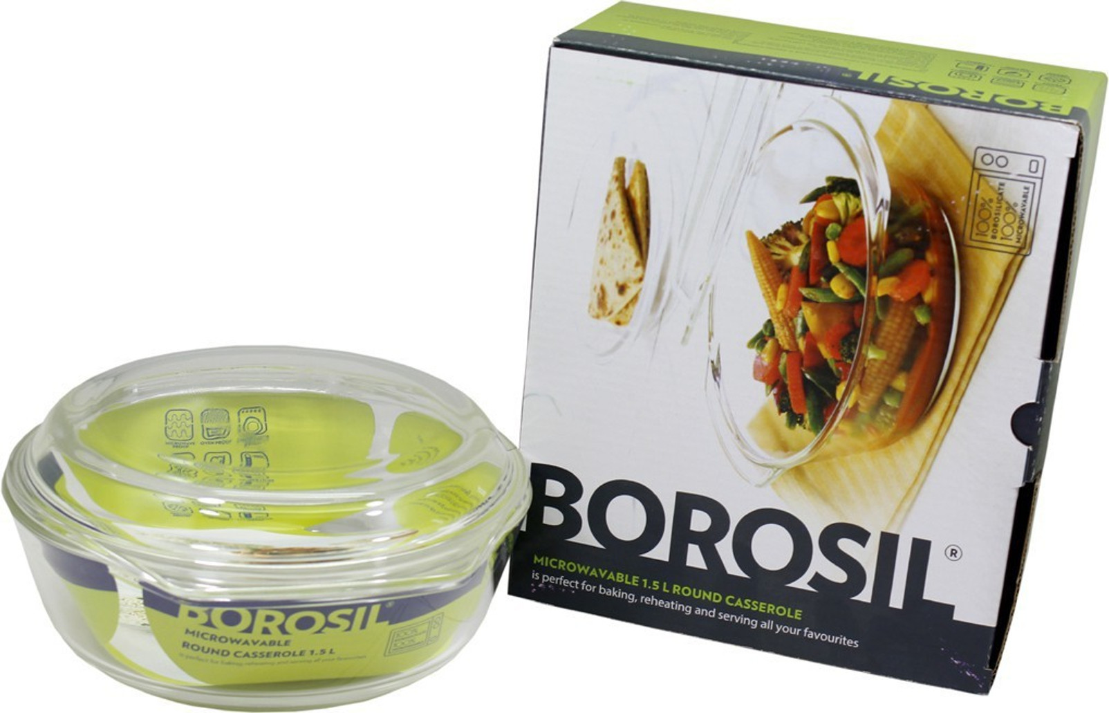BOROSIL GLASS BOWL 1.5ML OVEN AND MICROWAVE SAFE
