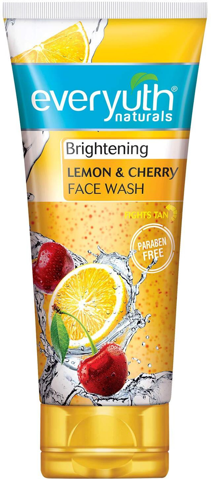 EVERYUTH NATURALS BRIGHTENING LEMON AND CHERRY FACEWASH 150G.