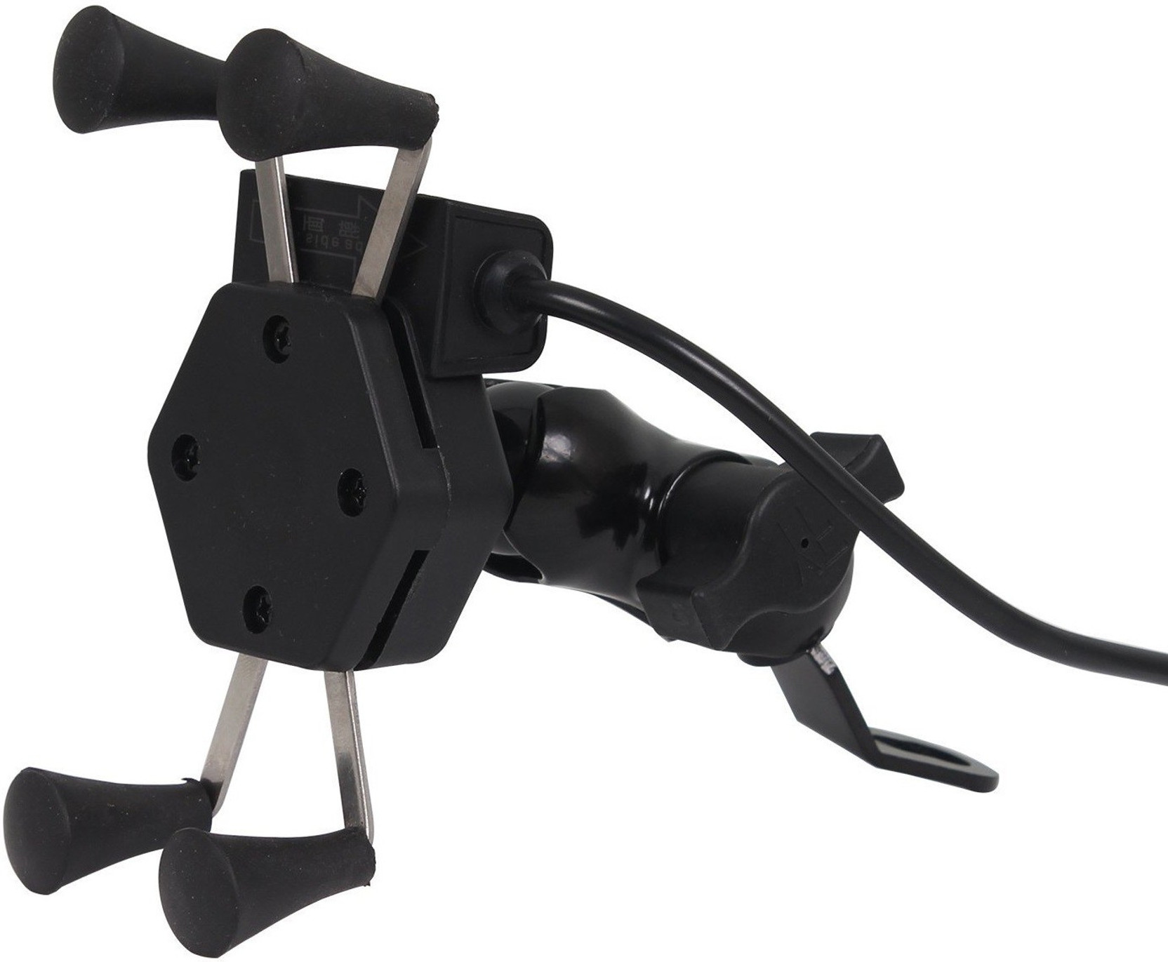 A R mobile holder with charger waterproof | x grip accessory for GPS navigation | 360 degrees rotatable | Anti-Theft docking system | Strong and quality grip Bike Mobile Holder