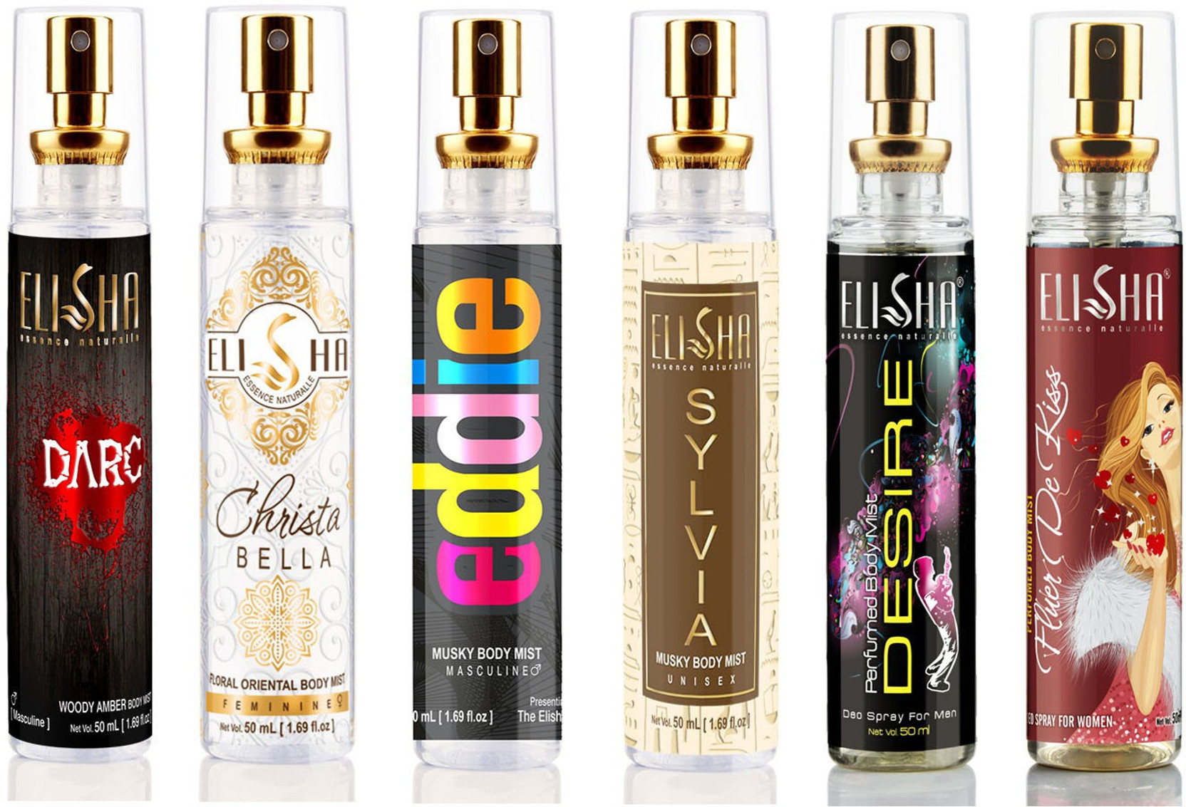 ELISHA Combo Pack of Deo Spray Body Mist  -  For Men & Women