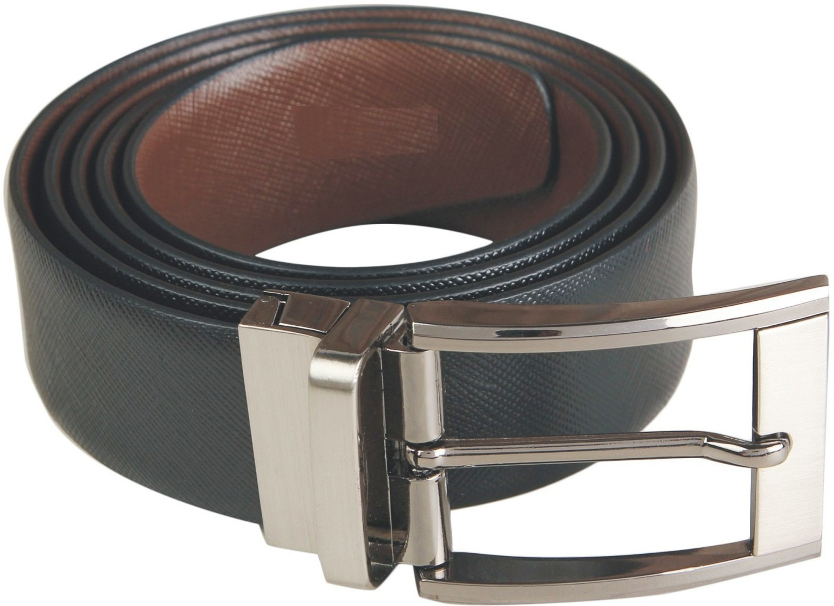 Men Formal Brown Genuine Leather Reversible Belt