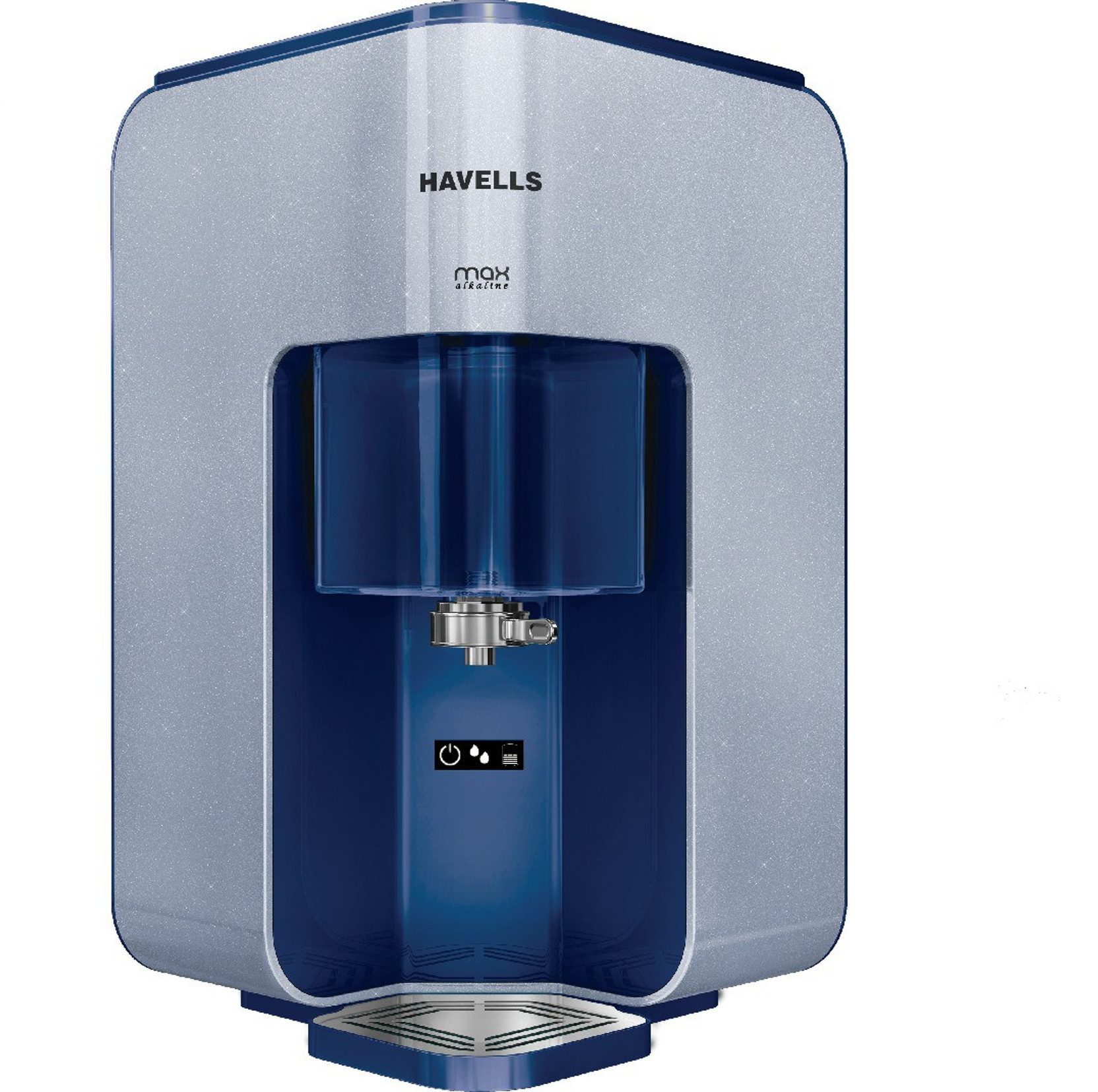HAVELLS Max Alkaline 7 L RO + UV + Alkaline Water Purifier 8 Stages, Patented Corner/wall mounting and...