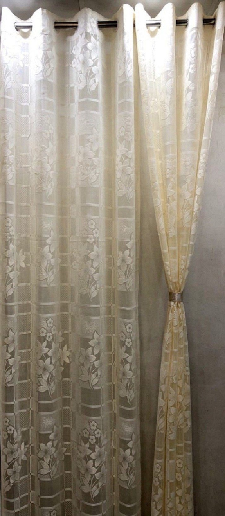Yuvi Creation 274.32 cm (9 ft) Long Door Net Curtain (Pack Of 2)