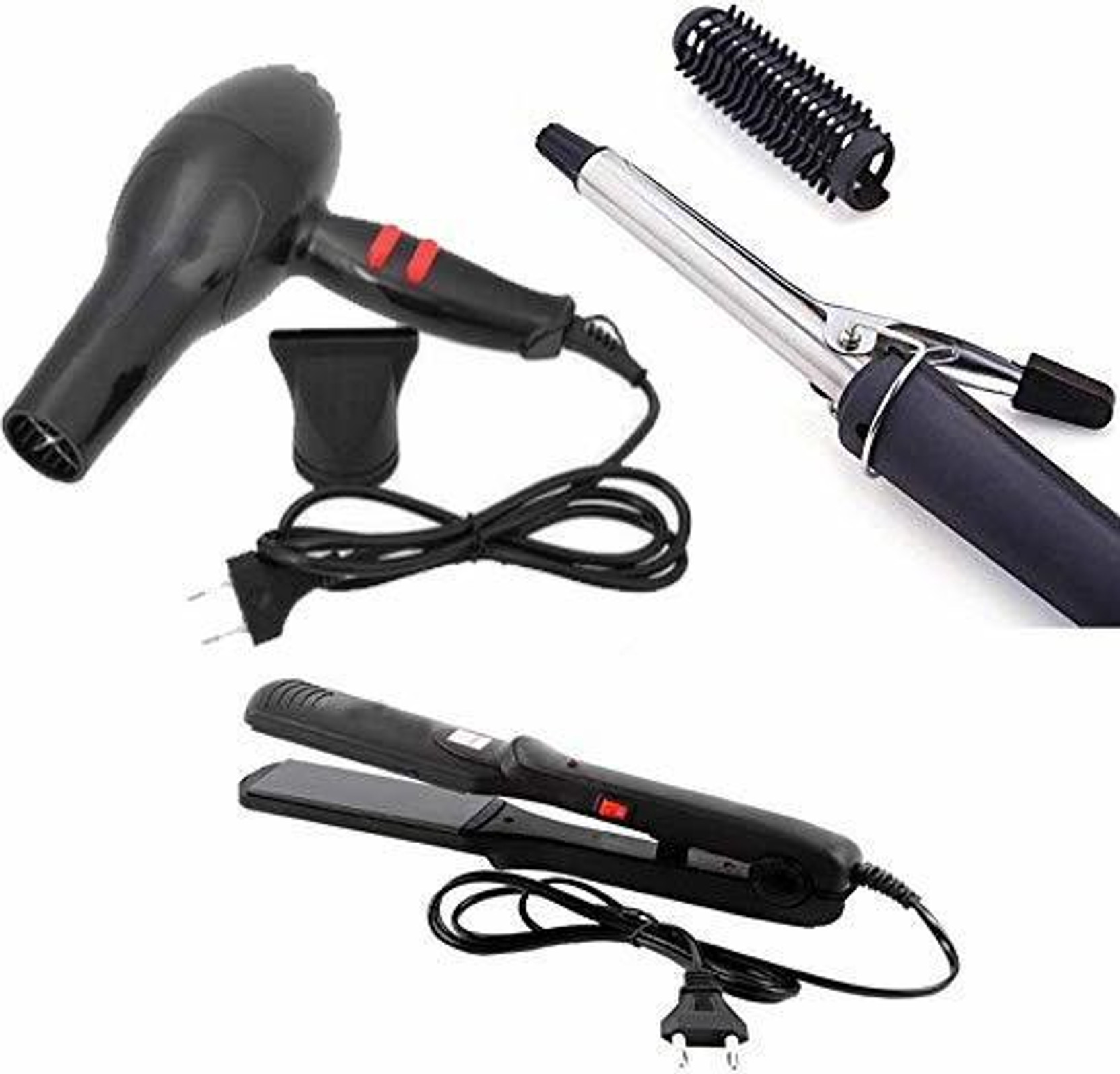 Fotzi Combo Pack of Dryer, Curler 522 Hair Straightener (Multicolor) Personal Care Appliance Combo