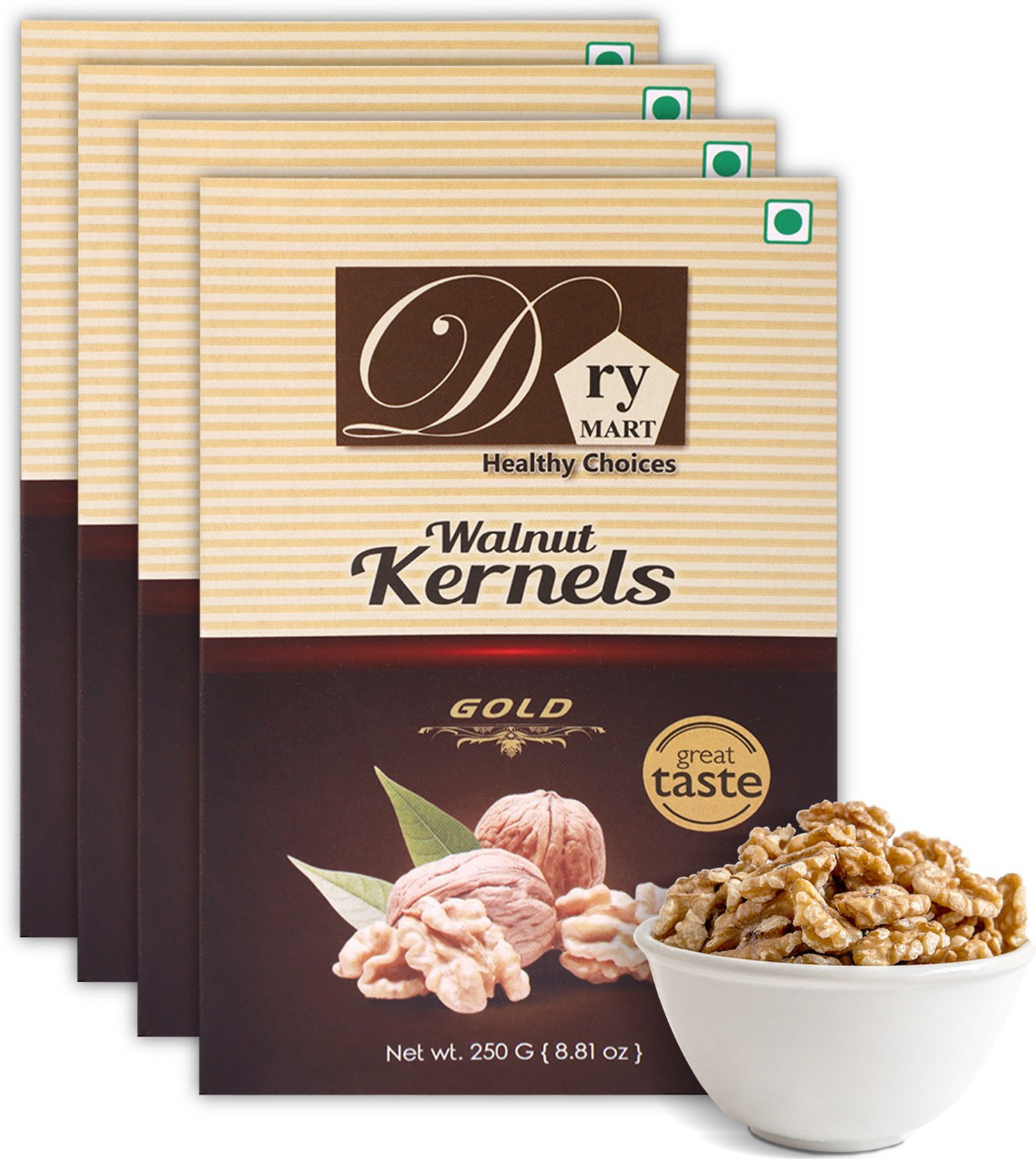 Dry.Mart 1KG Premium Fresh Walnut Kernels/Walnuts without Shell/Akhrot Giri, Healthy & Delightful, Used for Snacking, Ingredient for Recipes, Cuisines & Desserts, Vaccum Pack Walnuts