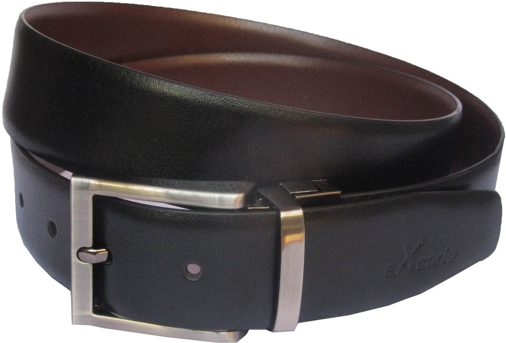 Men Party, Casual, Formal Black Genuine Leather Reversible Belt