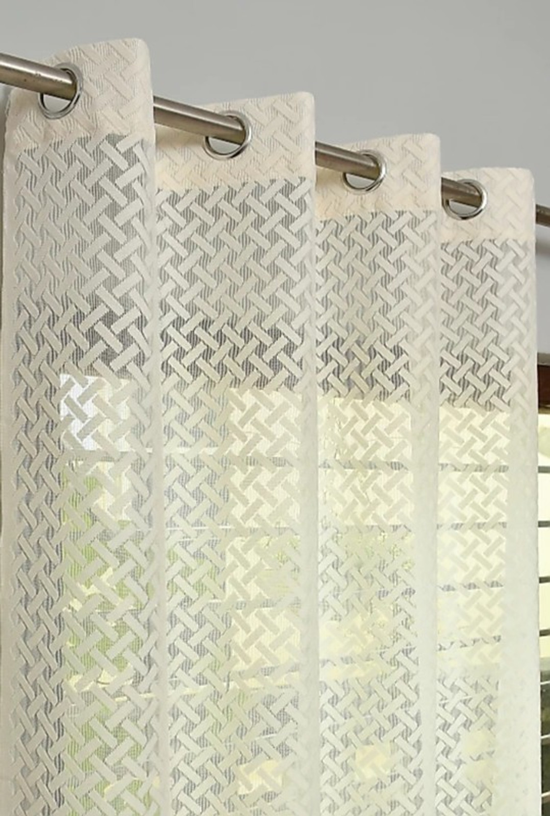 Ishkunj 274 cm (9 ft) Long Door Net Transparent Curtain (Pack Of 2)