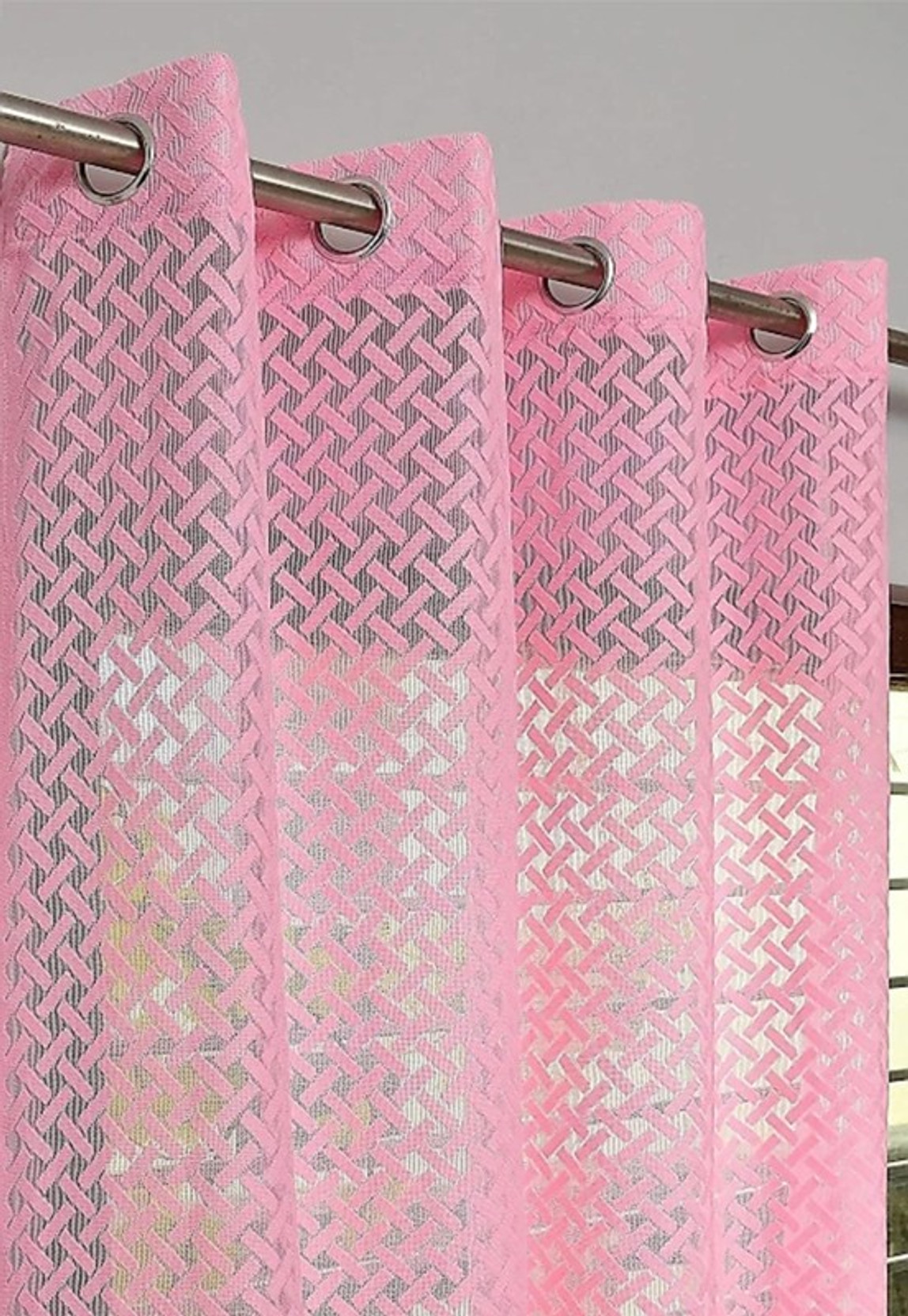 Ishkunj 274 cm (9 ft) Long Door Net Transparent Curtain (Pack Of 2)