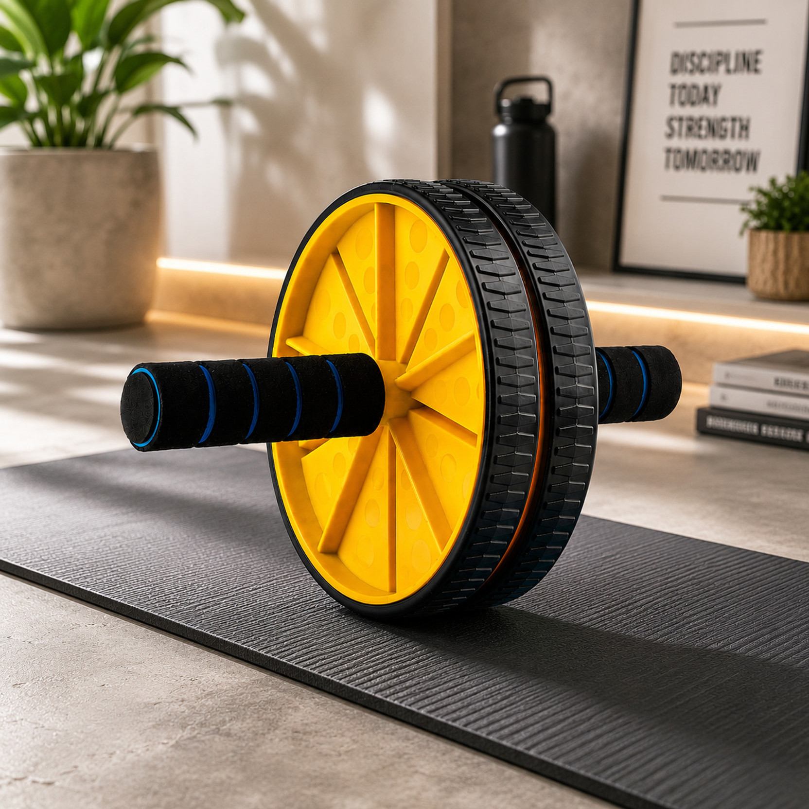 QUICK FIT Exercise wheel for abs Dual Wheel Ab Roller with Knee Pad Home Gym Workout Ab Exerciser