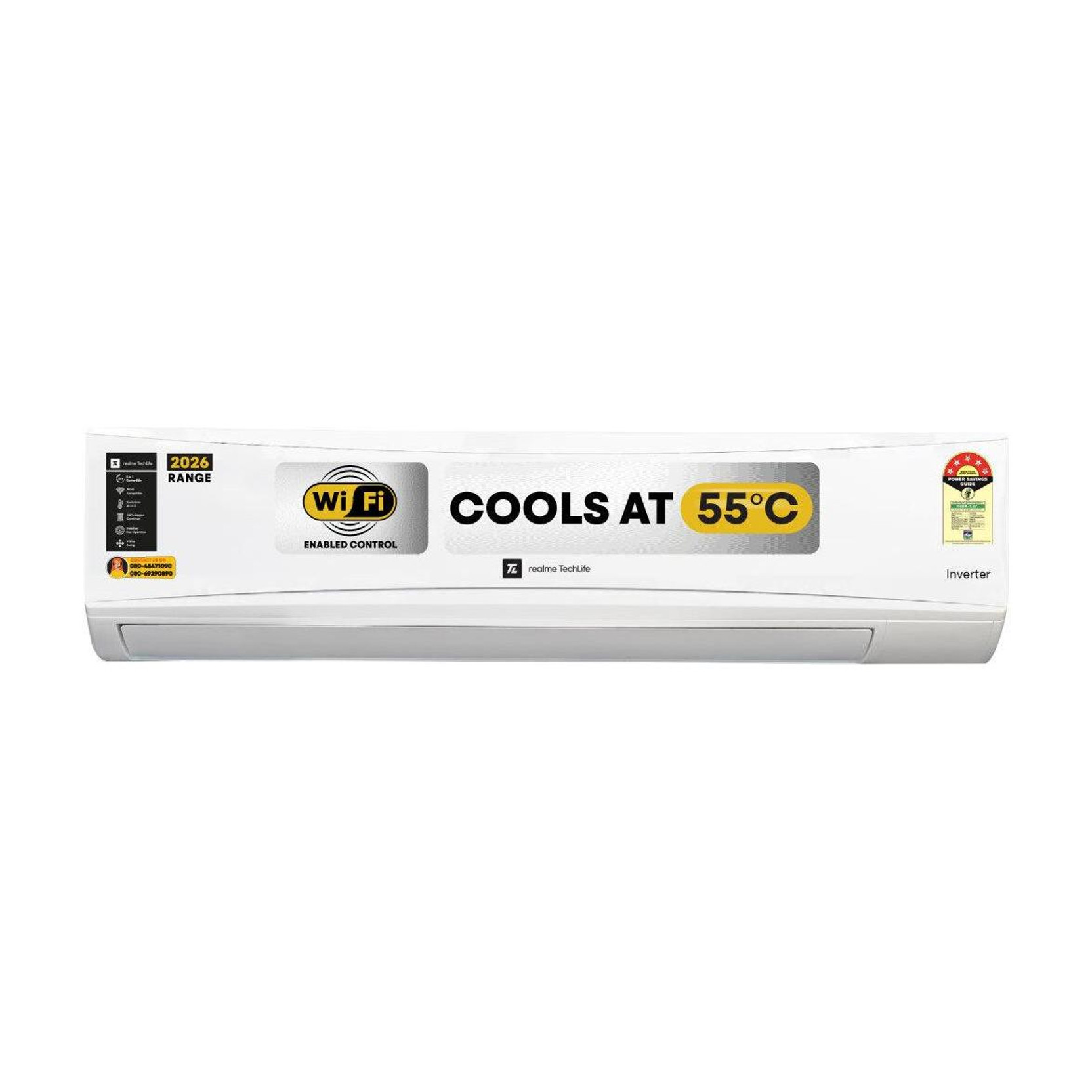 realme TechLife 2026 Model 1.5 Ton 5 Star Split Inverter with Wi-fi AC