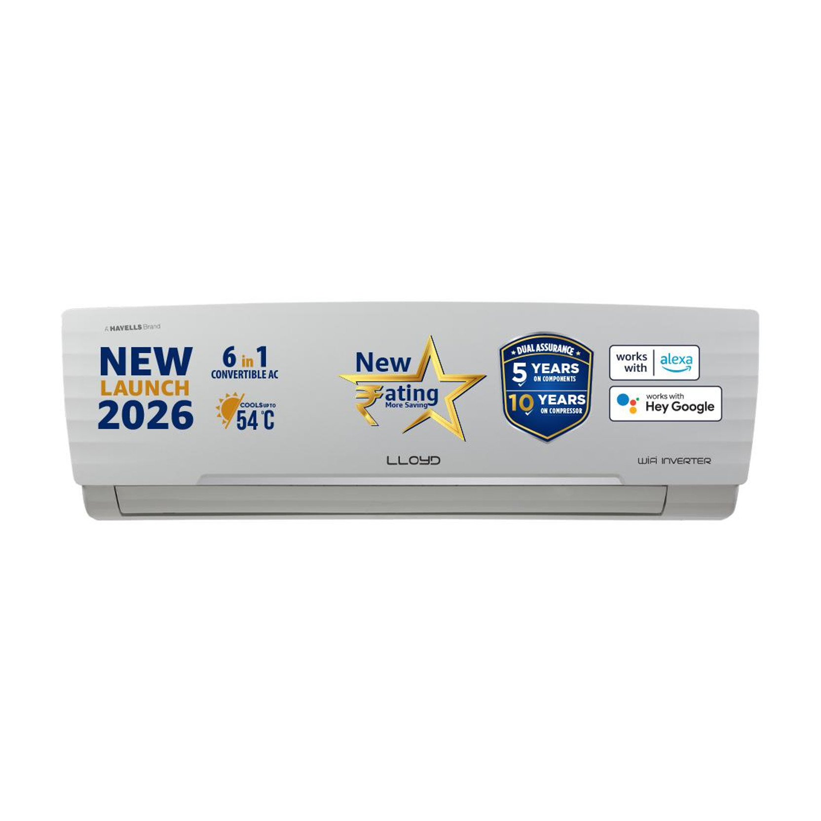 Lloyd 2026 Model 1.5 Ton 5 Star Split Inverter with Wi-fi AC