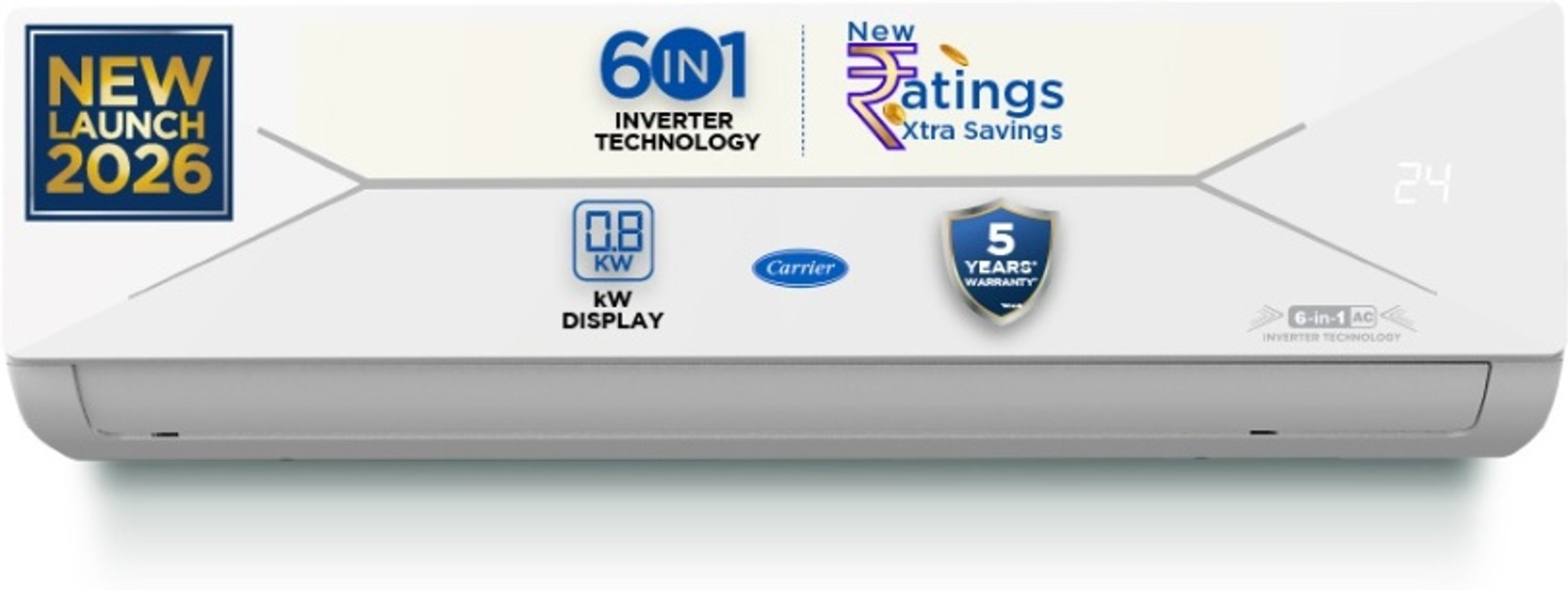 CARRIER 2026 Model 1.5 Ton 3 Star Split Inverter AC