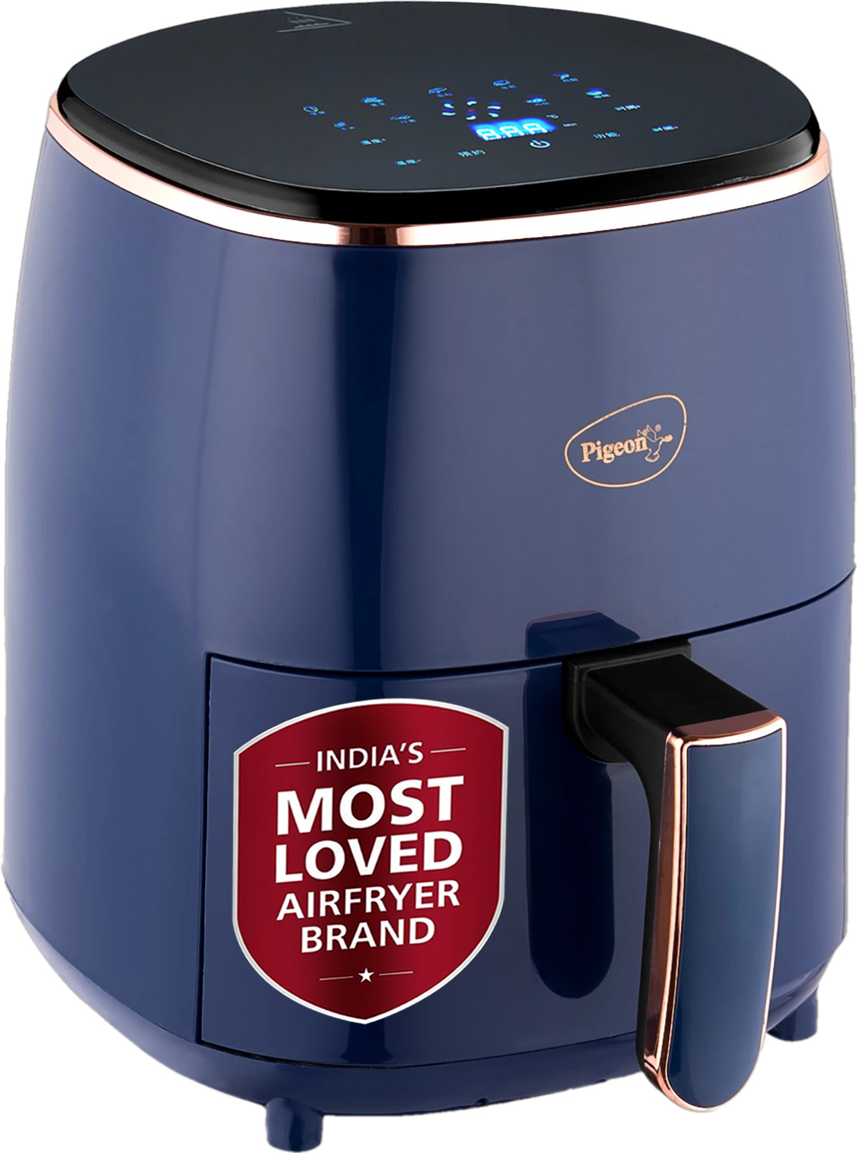 Pigeon Healthifry+ with 360 High Speed Air Circulation Technology 1200 W with Non-Stick Basket - Blue Air Fryer