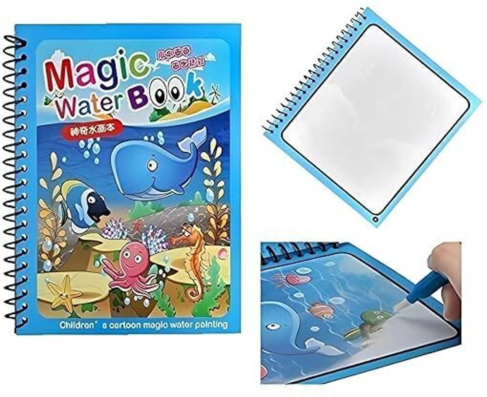 Eclet Set of 1 Magic Water Painting Book for Kids Doodle Pen,Self Drying Reusable