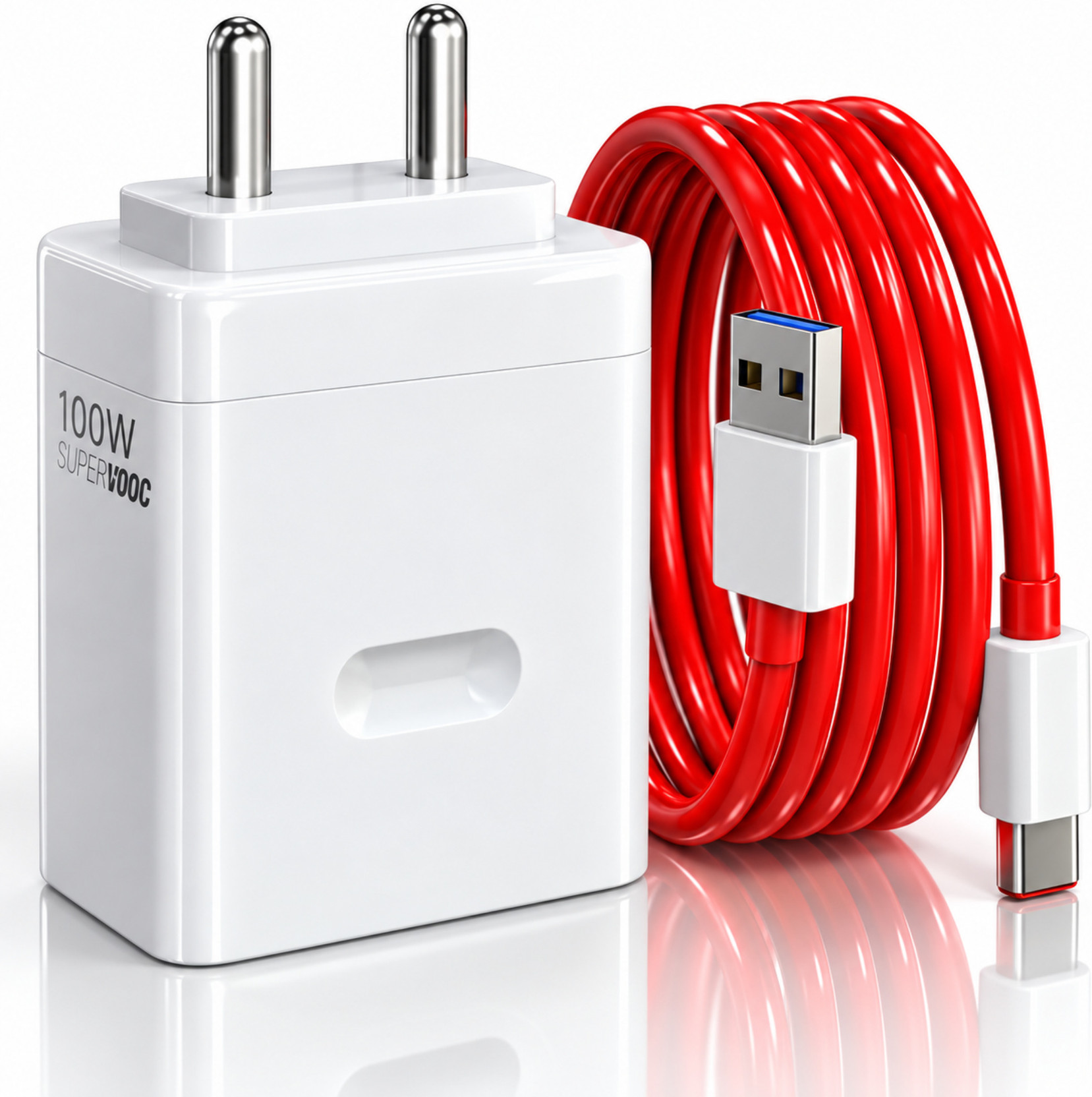 Sulania 100 W SuperVOOC 9 A Wall Charger for Mobile with Detachable Cable