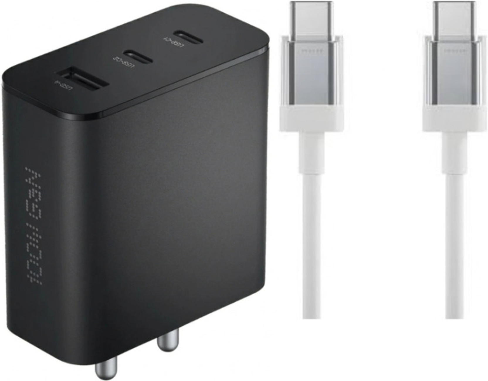 XYLARIO 100 W GaN 5 A 3 Port Mobile Charger with Detachable Cable