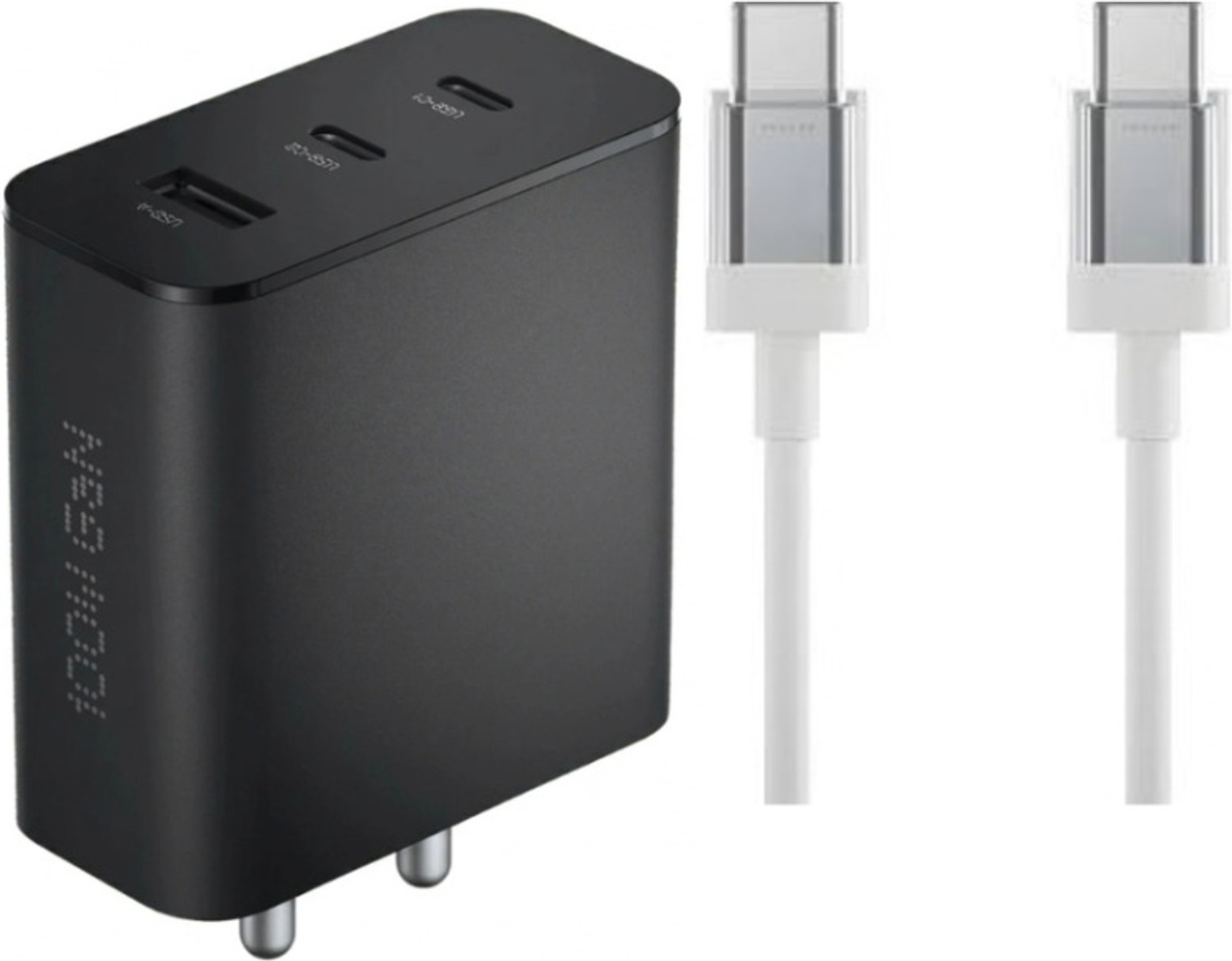 XYLARIO 100 W GaN 5 A 3 Port Mobile Charger with Detachable Cable