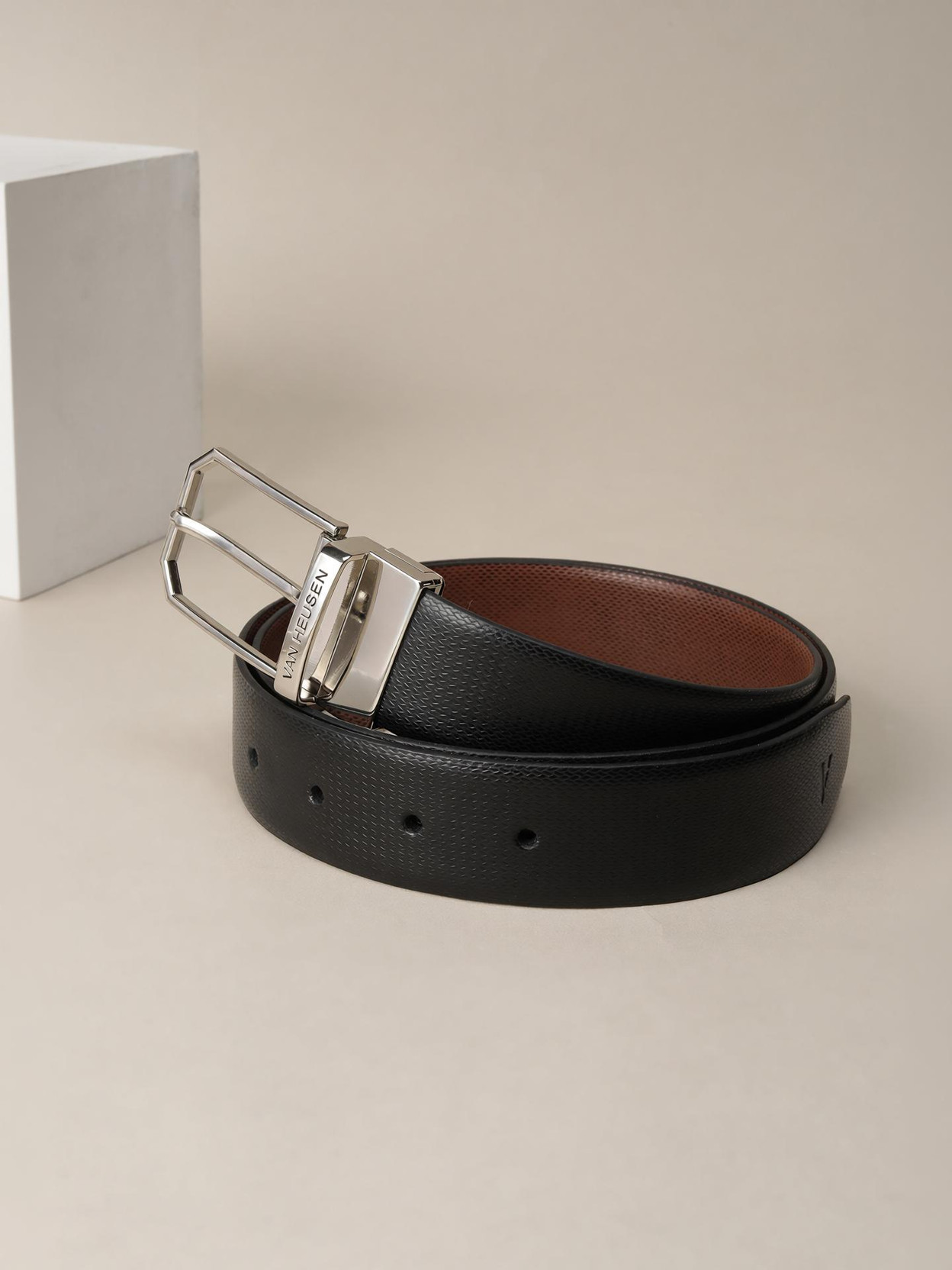 Men Formal Black, Brown Genuine Leather Reversible Belt