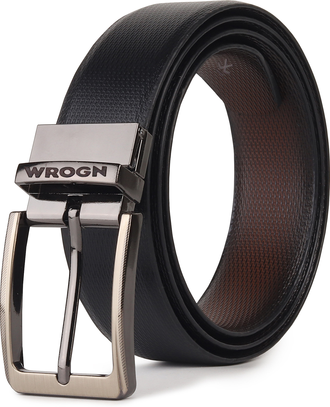 Men Formal, Casual, Evening, Party Black Genuine Leather Reversible Belt