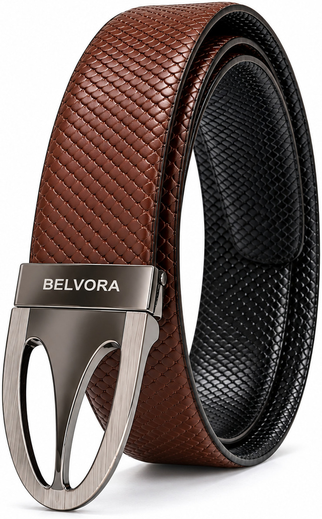 Men Casual, Formal, Party Brown Genuine Leather Reversible Belt
