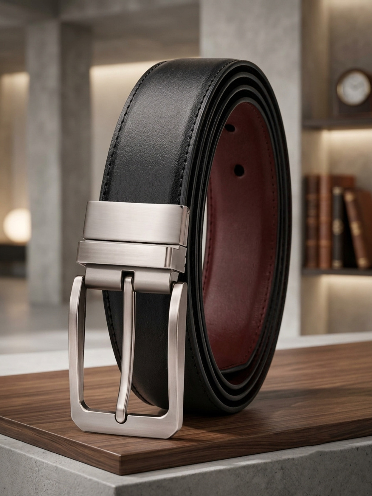 Men Casual, Party, Formal, Evening Black, Brown Texas Leatherite, Genuine Leather Reversible Belt