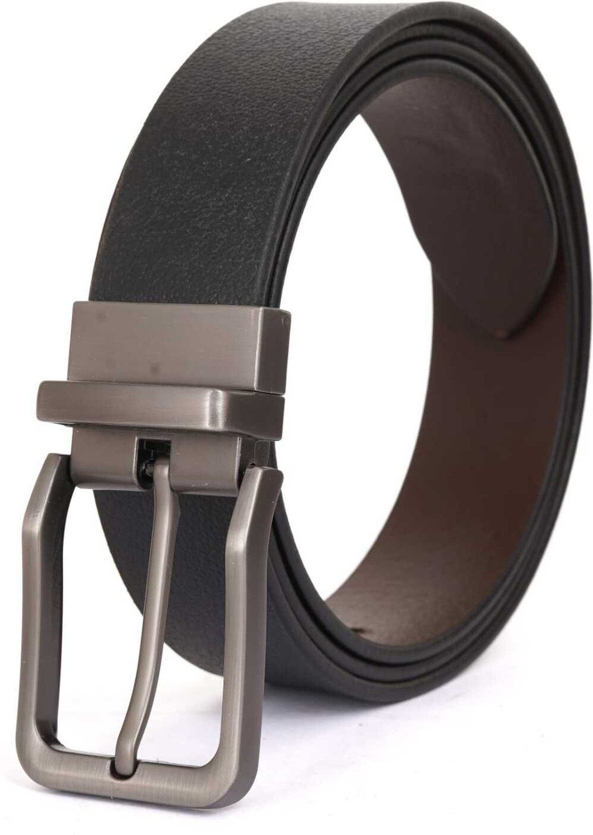 Men Formal Black, Brown Genuine Leather Reversible Belt