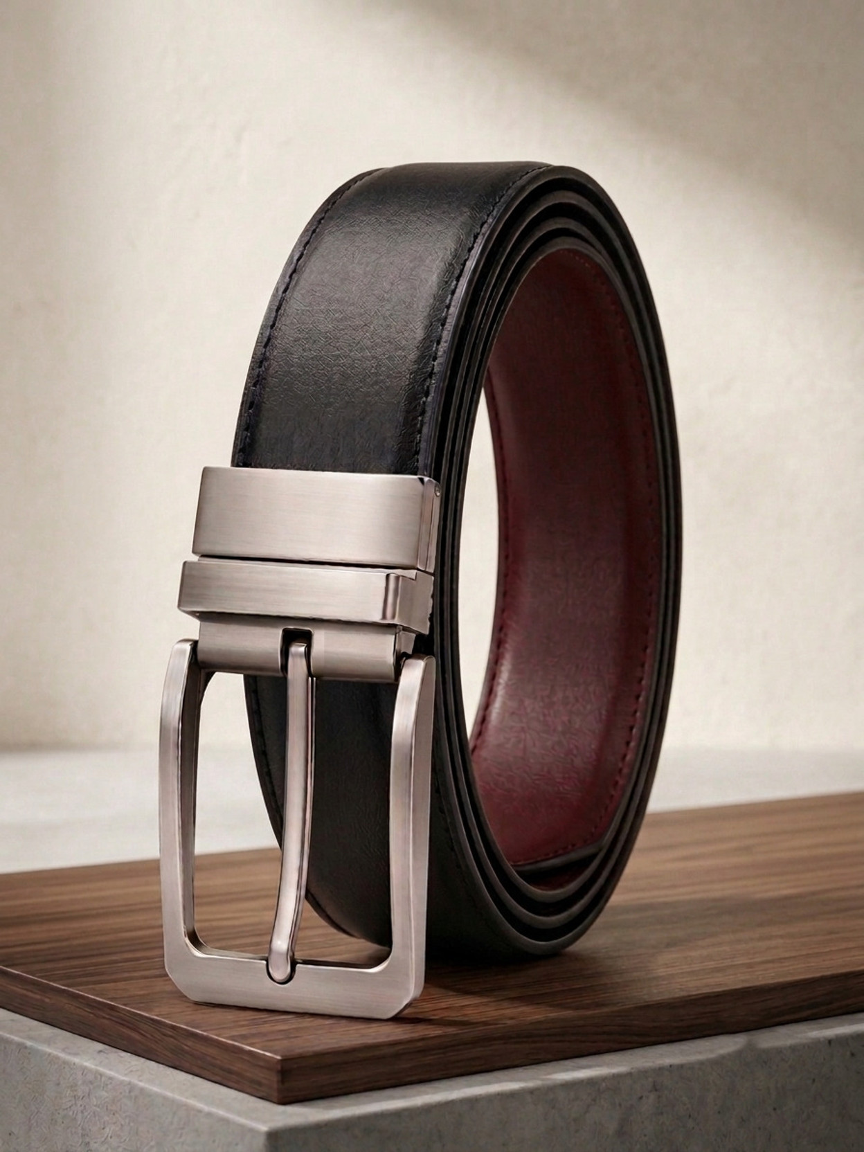 Men Casual, Party, Formal, Evening Black, Brown Texas Leatherite, Genuine Leather Reversible Belt