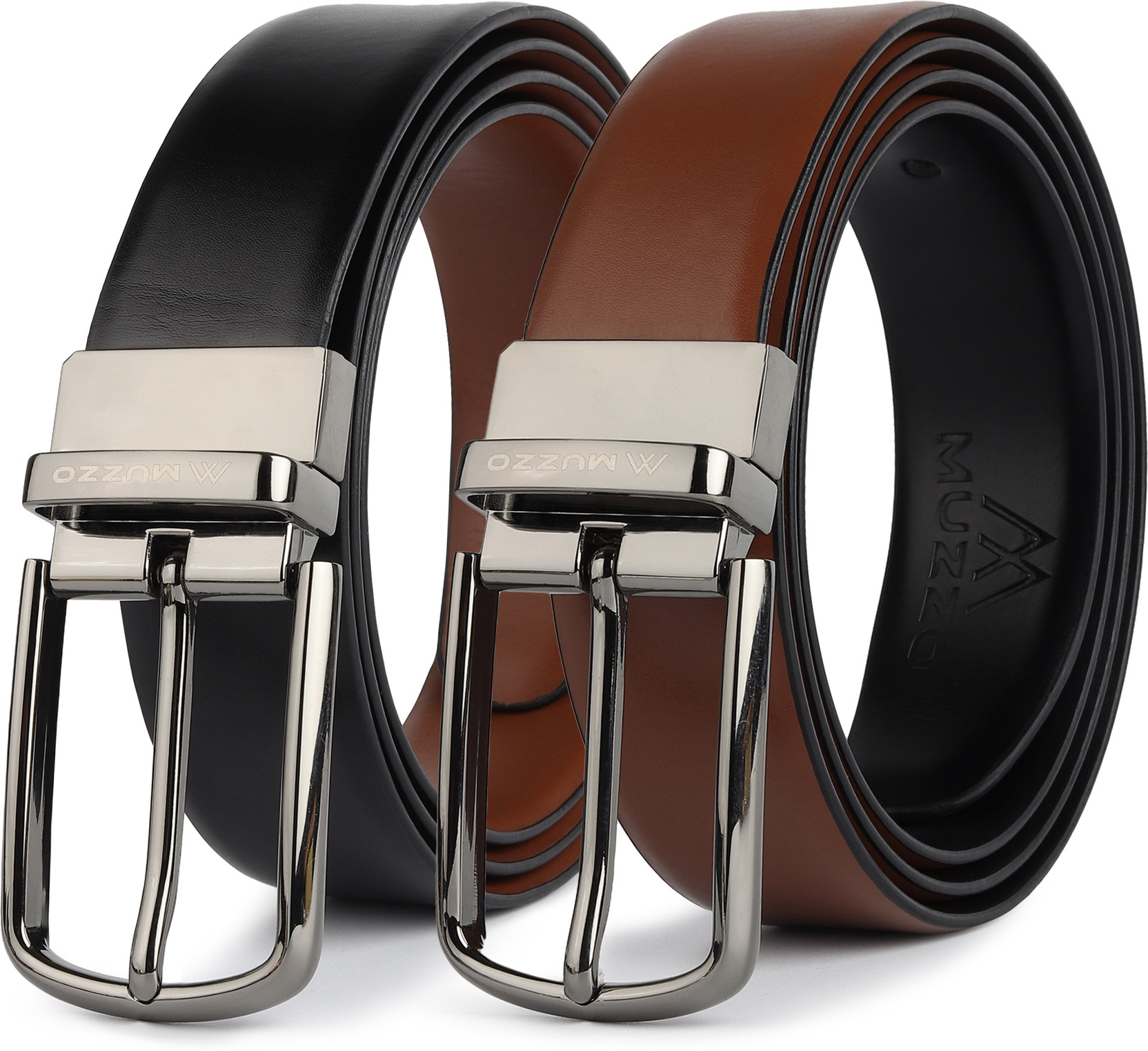Men Formal, Evening, Formal, Party Black, Brown Genuine Leather Reversible Belt