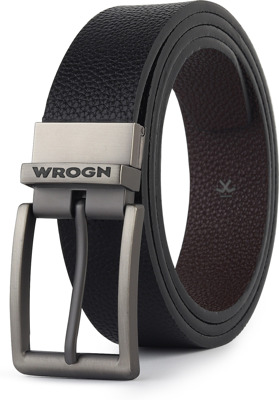 Men Formal, Casual, Evening, Party Black Genuine Leather Reversible Belt