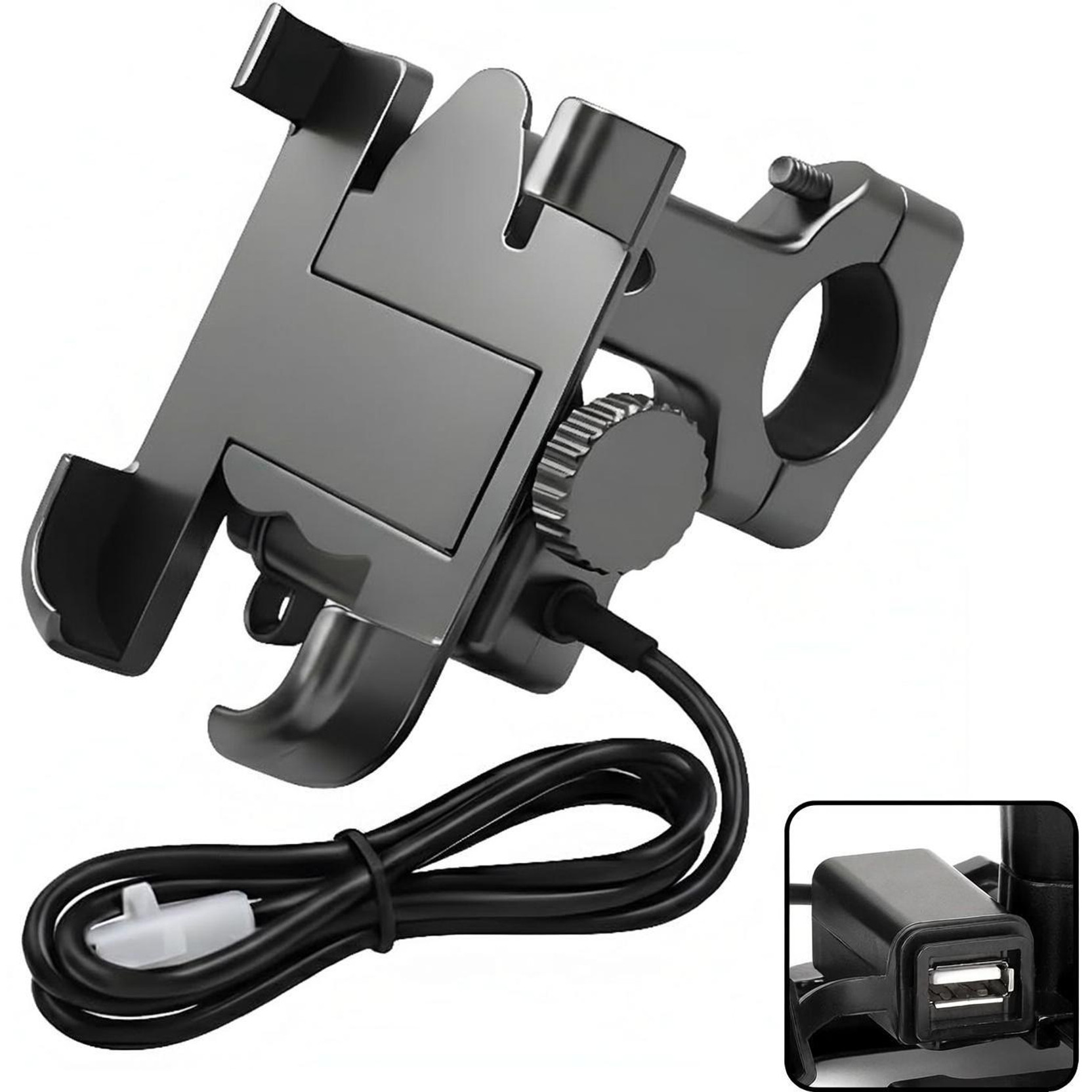 aksmit 360° Rotatable Bike Phone Holder with USB Charger Mount Holder Bike Mobile Holder