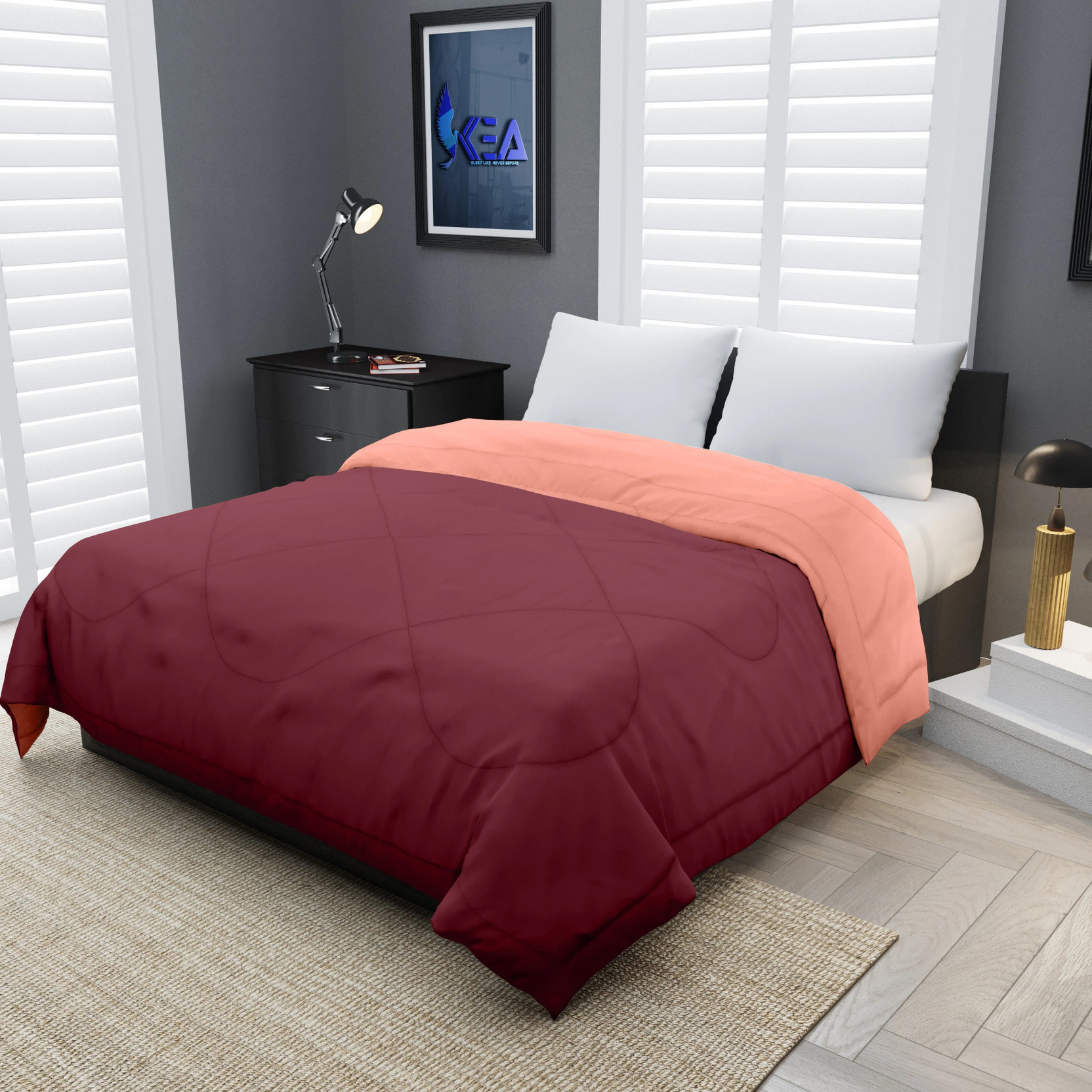 KEA Solid Double Comforter for  Mild Winter