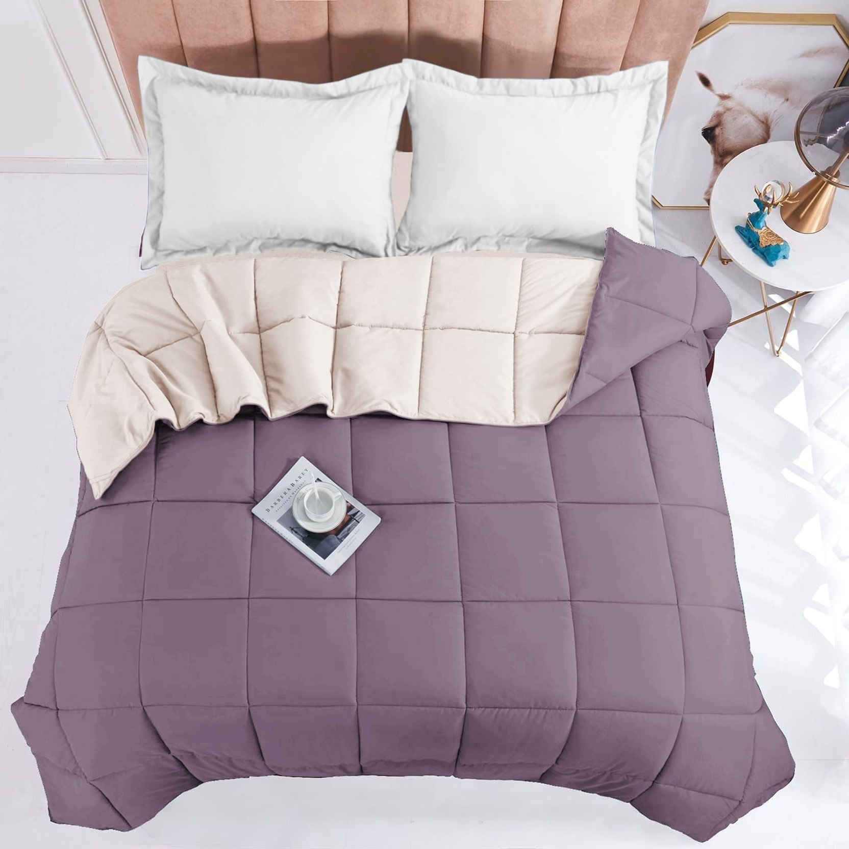 Floating Dreams Solid, Self Design Double Comforter for  Mild Winter