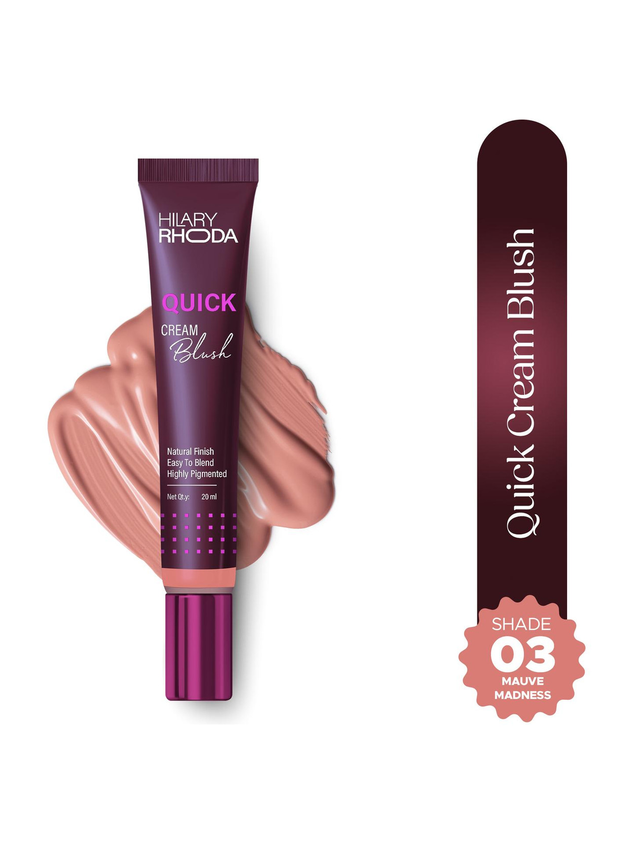 Hilary Rhoda Quick Blush | Highly Pigmented & Dewy Finish | Weightless & Easy to Apply