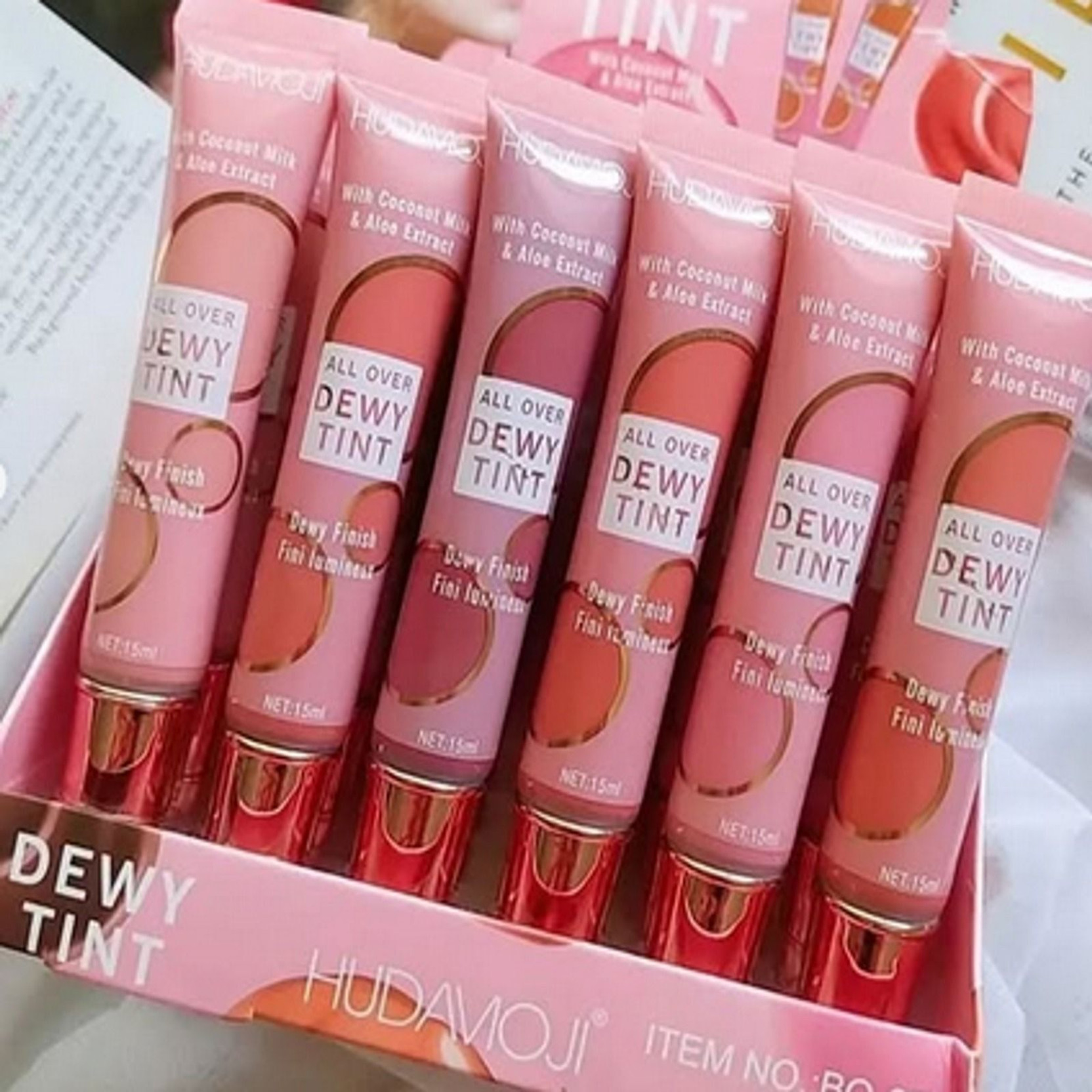 Sansh All-Over Dewy Tint โ Pack of 6, Multi-Use Liquid Blush Tube & Lip Tint
