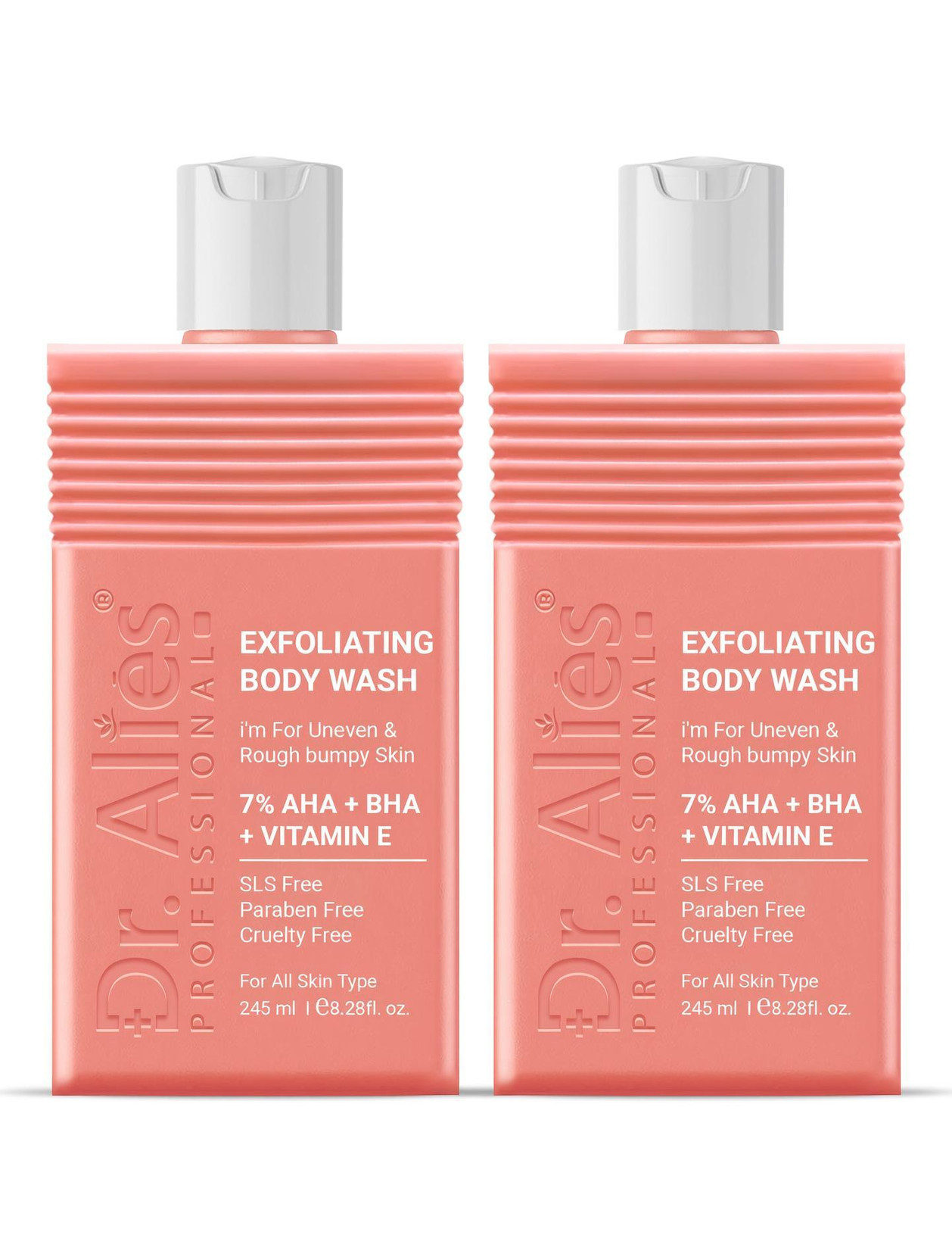 Dr. Alies Professional 7% AHA BHA De-Tan Body Wash | Glycolic & Salicylic Acid Shower Gel (PACK-2)
