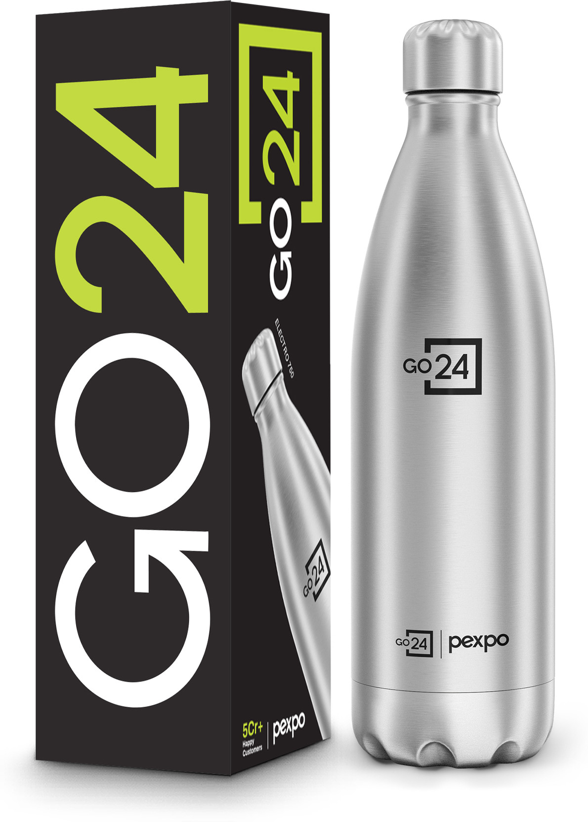 Go24 Hot and Cold Water Bottle ISI Certified Thermosteel flask, Leakproof Electro 750 ml Stainless Steel Flask