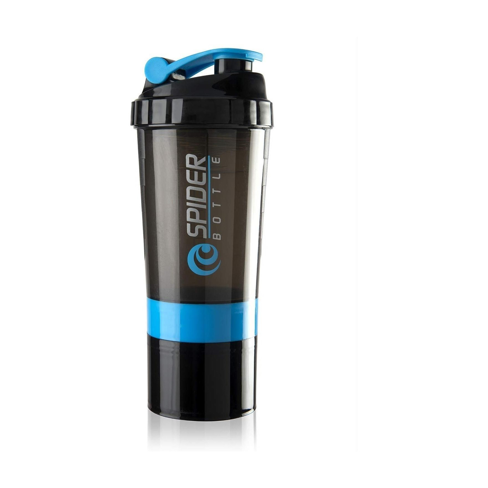 Fitnesstricks Spider Gym Bottle with Stainless Steel Mixer Ball & 1 Containers for Protein 500 ml Plastic Shaker