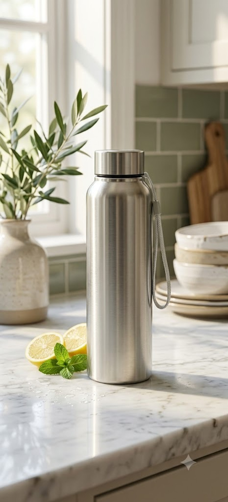 Stelo Stainless Steel Water Bottle 24 Hrs Hot and Cold Vacuum insulated 1000 ml Stainless Steel Bottle