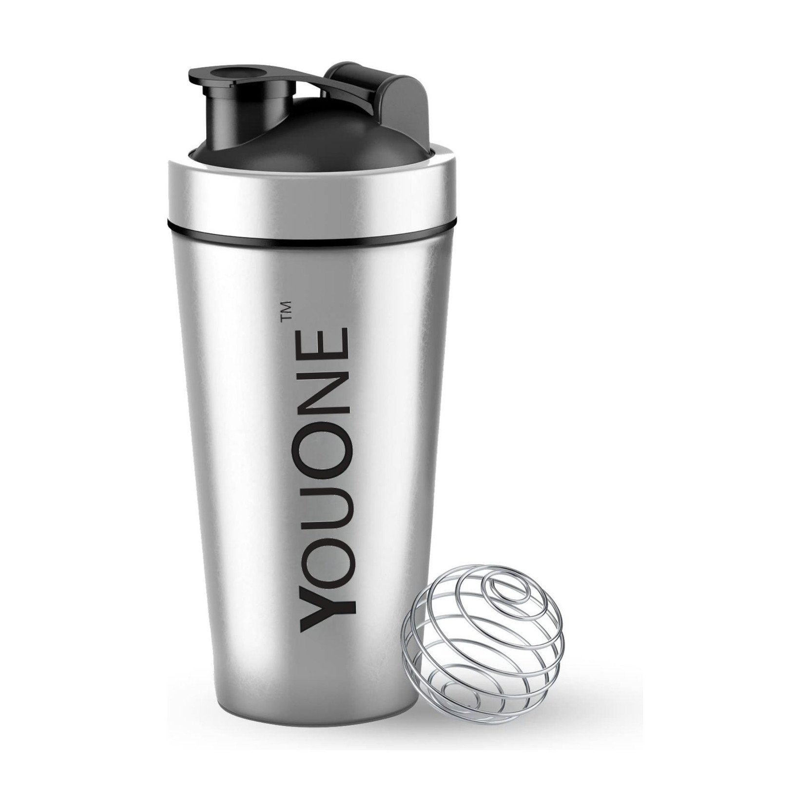 Youone Shaker Bottle For Protein Shake Gym Sipper Water Bottle Blender 750 ml Shaker 750 ml Steel Shaker