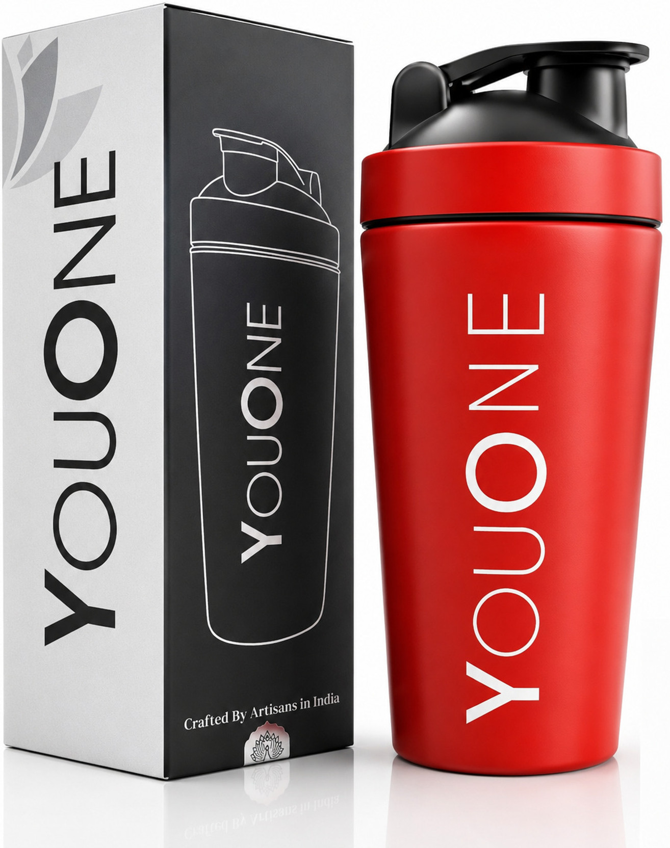 Youone Steel Shaker Bottles For Gym Guarantee, Ideal For Protein, Pre Workout 750 ml Steel Shaker