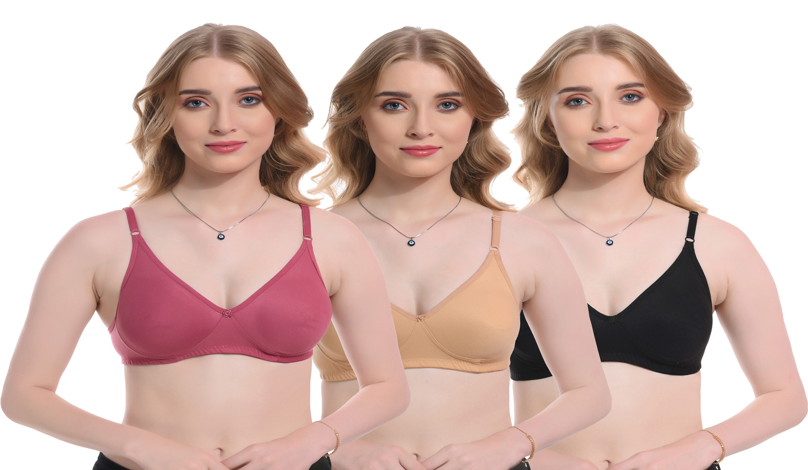 Pack of 3 Women T-Shirt Non Padded Bra