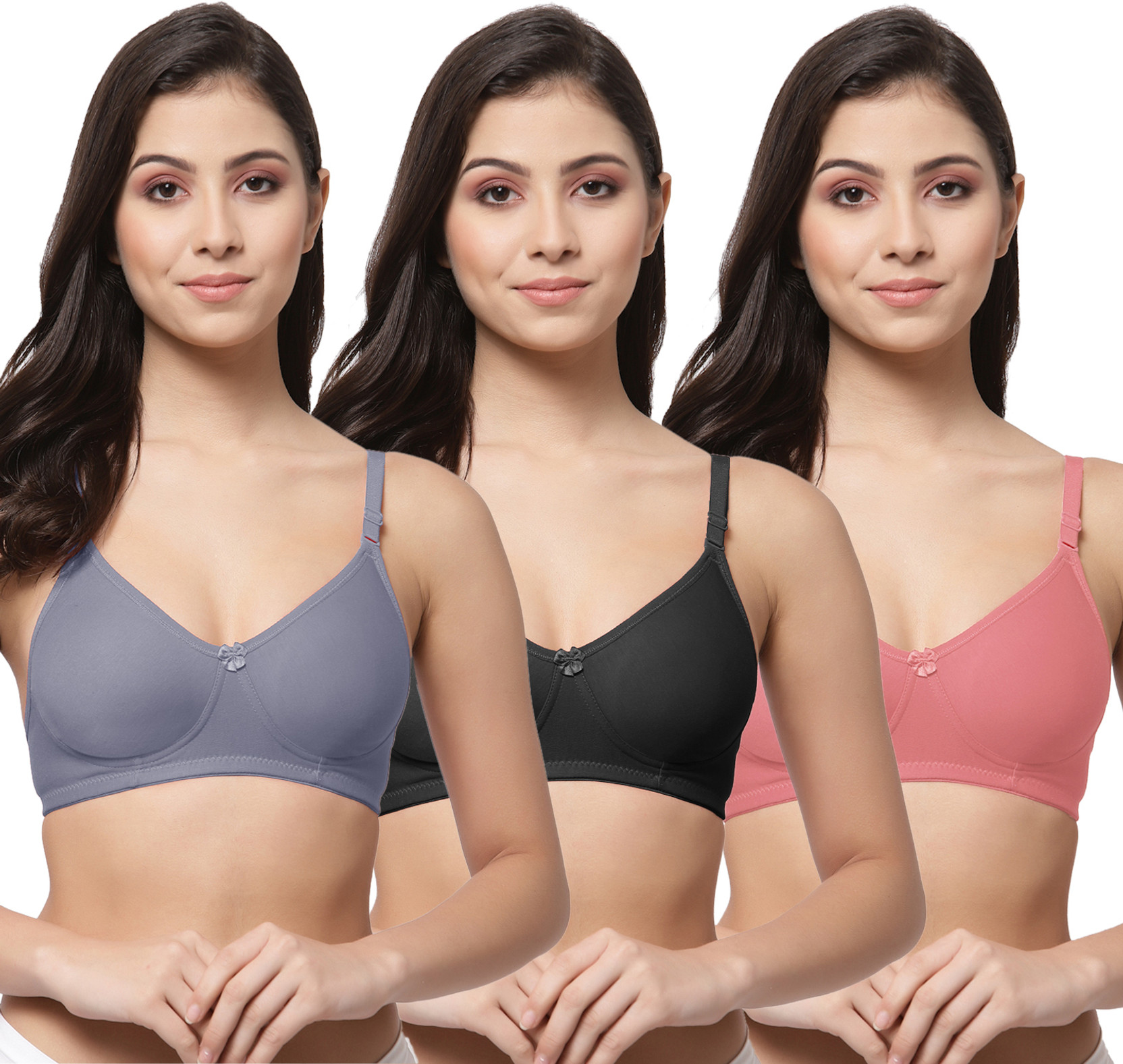 Pack of 3 Women T-Shirt Non Padded Bra